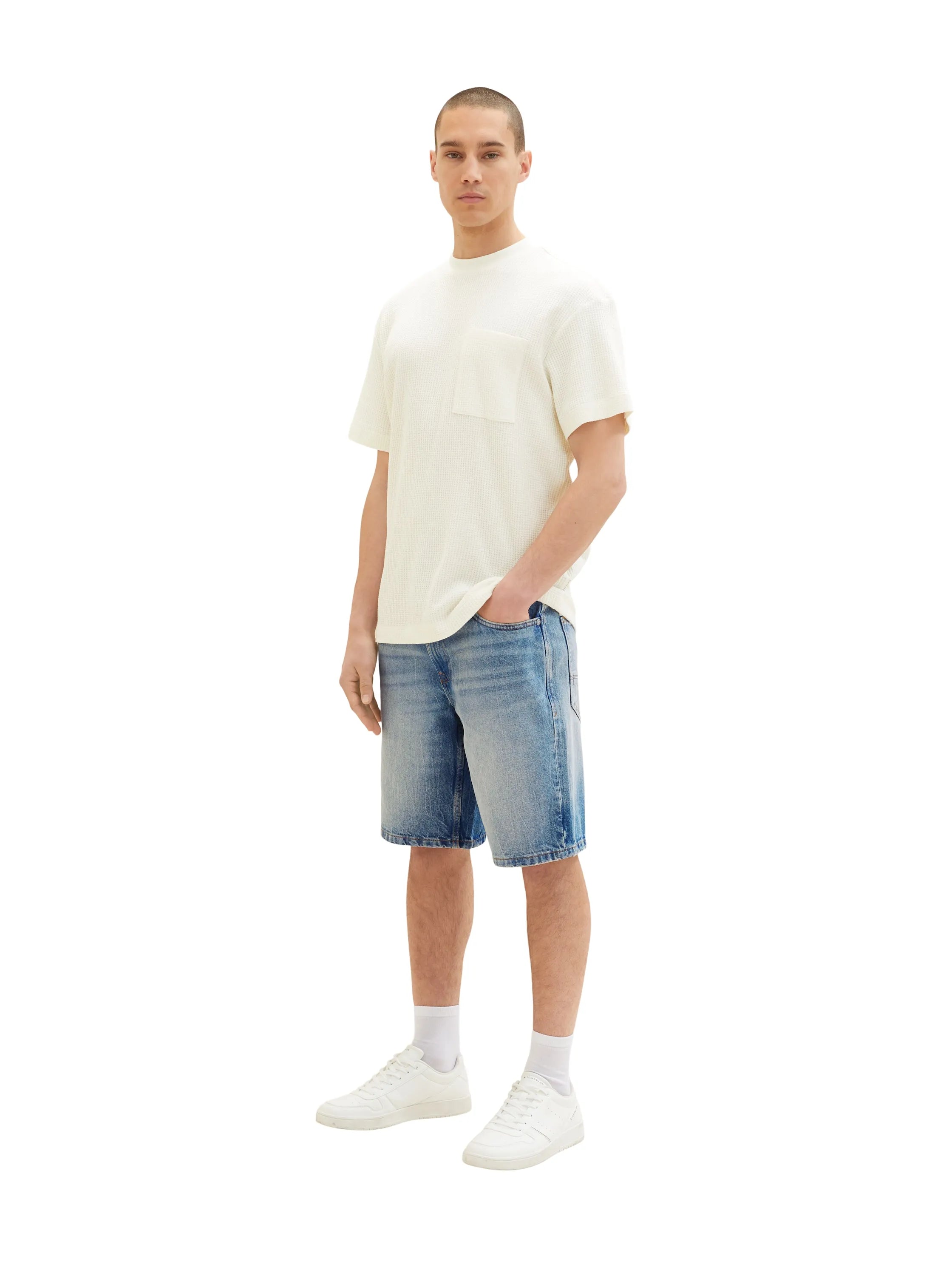 Denim Tom Tailor Tinted Blue Denim Men Denim Shorts SKU: 1035518_10127 Image 06