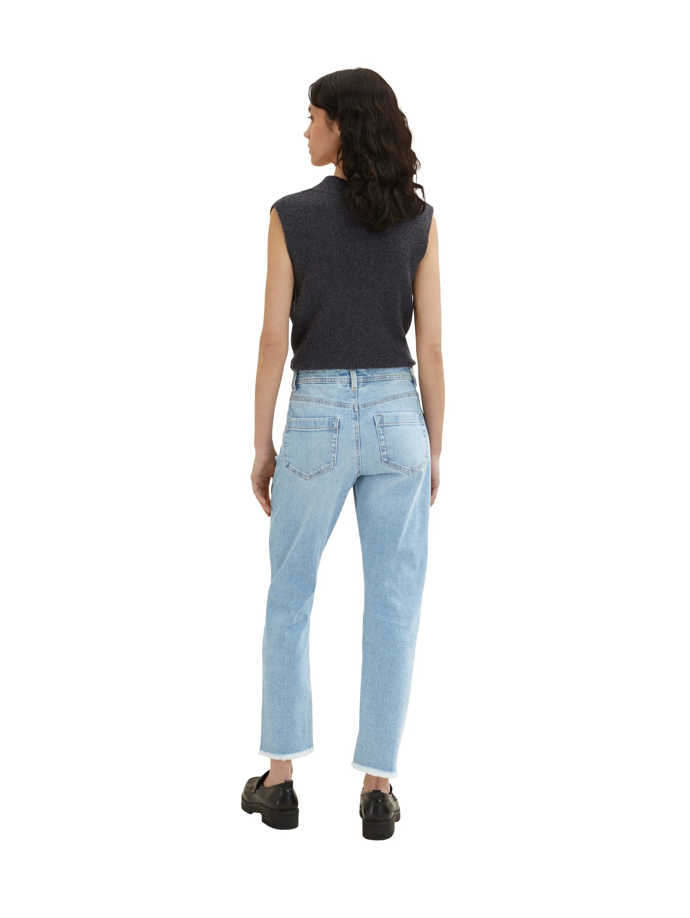 Tom Tailor Light Stone Blue Denim Women Kate Vintage Jeans with Belt Loops SKU: 1035523_10142 Image 04