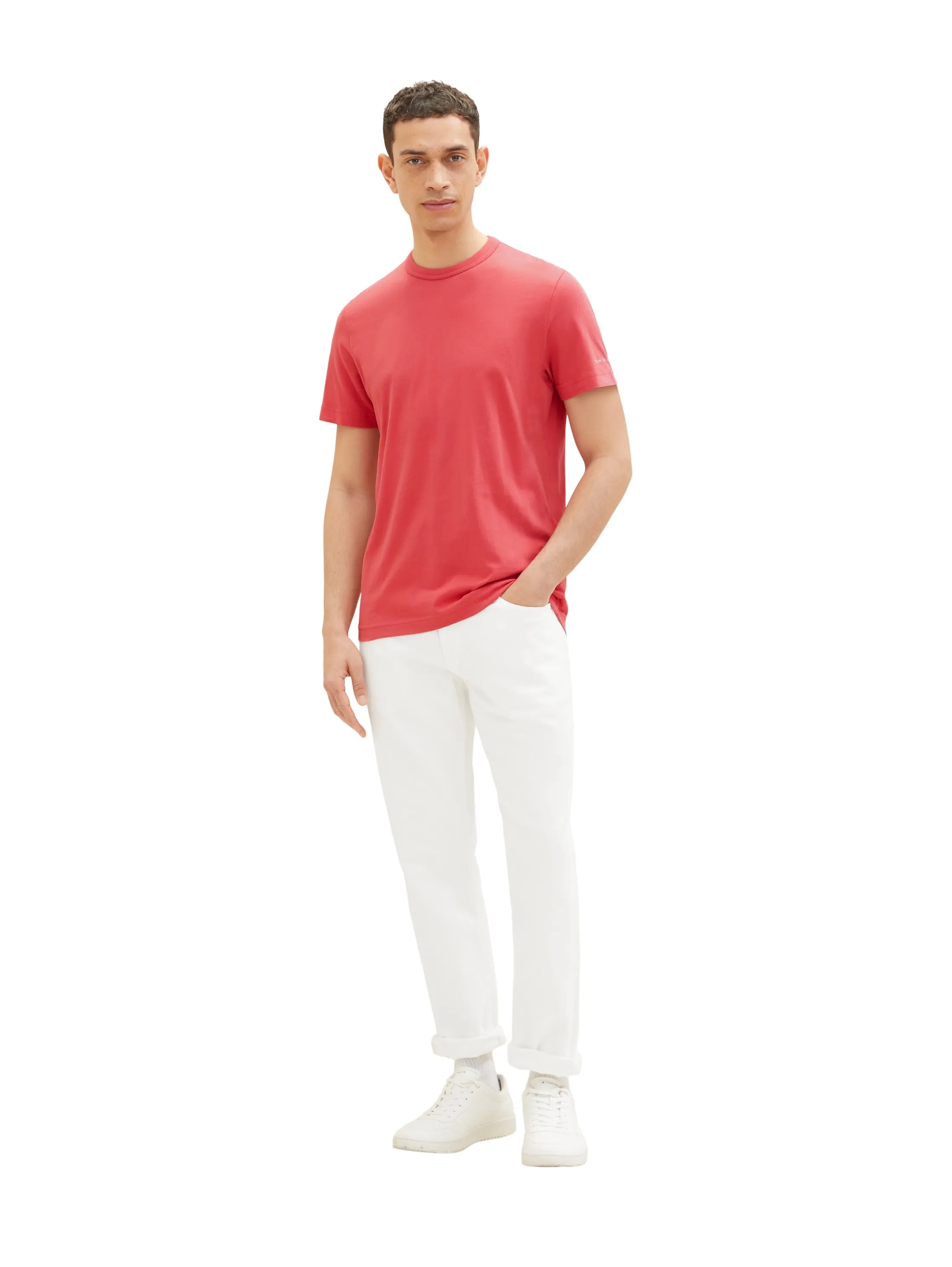 Tom Tailor Soft Berry Red Men Basic T-Shirt SKU: 1035552_31045 Image 02