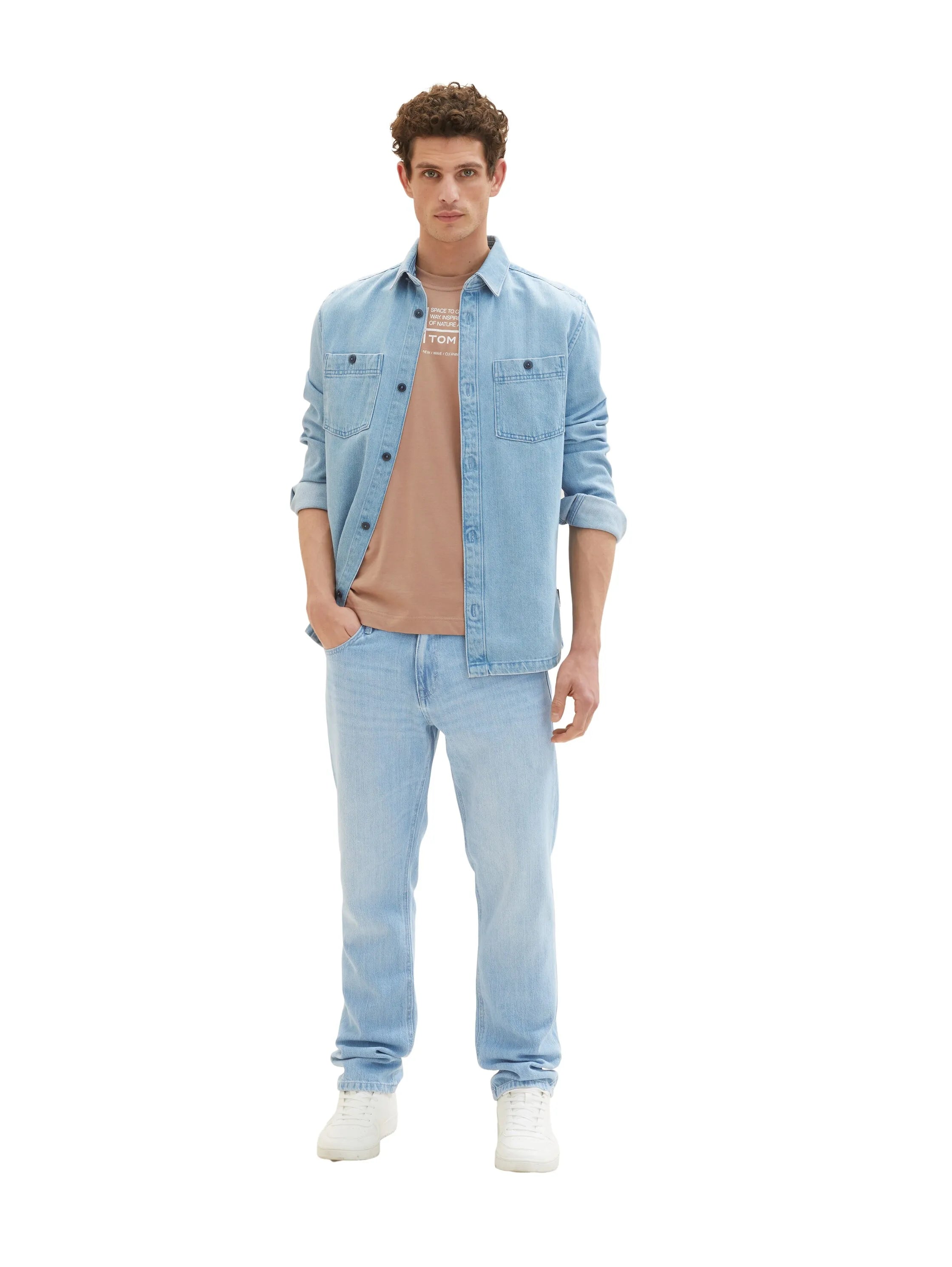 Tom Tailor Desert Fawn Men T-Shirt with Logo Print SKU: 1035611_24048 Image 04