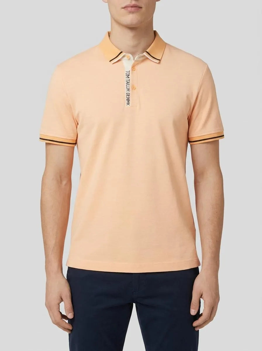 Tom Tailor Orange Vintage Beige Twotone Men Polo Shirt SKU: 1035621_31503 Image 00