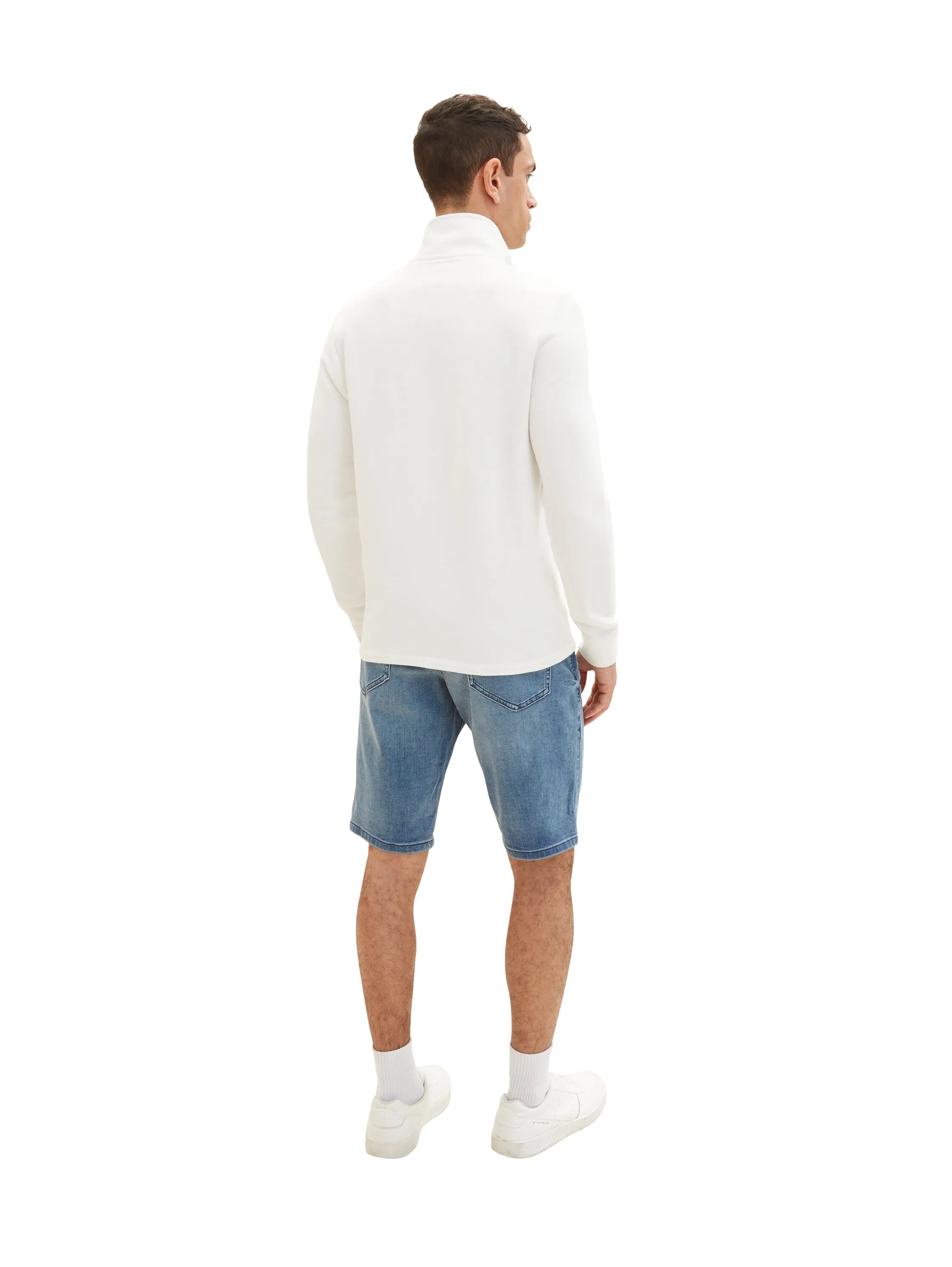 Tom Tailor Used Mid Stone Blue Denim Men Josh Denim Shorts SKU: 1035656_10119 Image 04