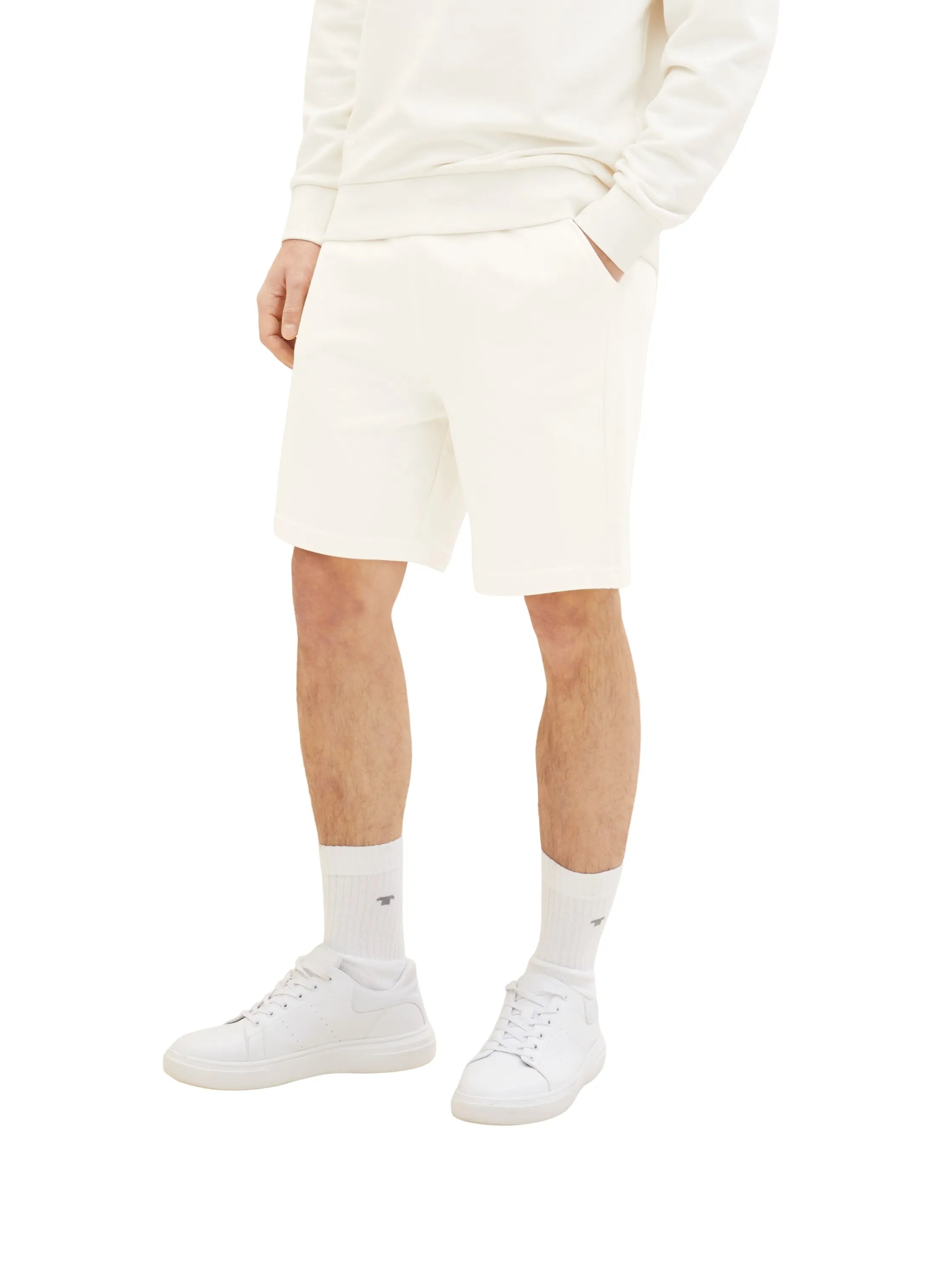 Denim Tom Tailor Wool White Men Basic Jogger Shorts SKU: 1035678_12906 Image 01