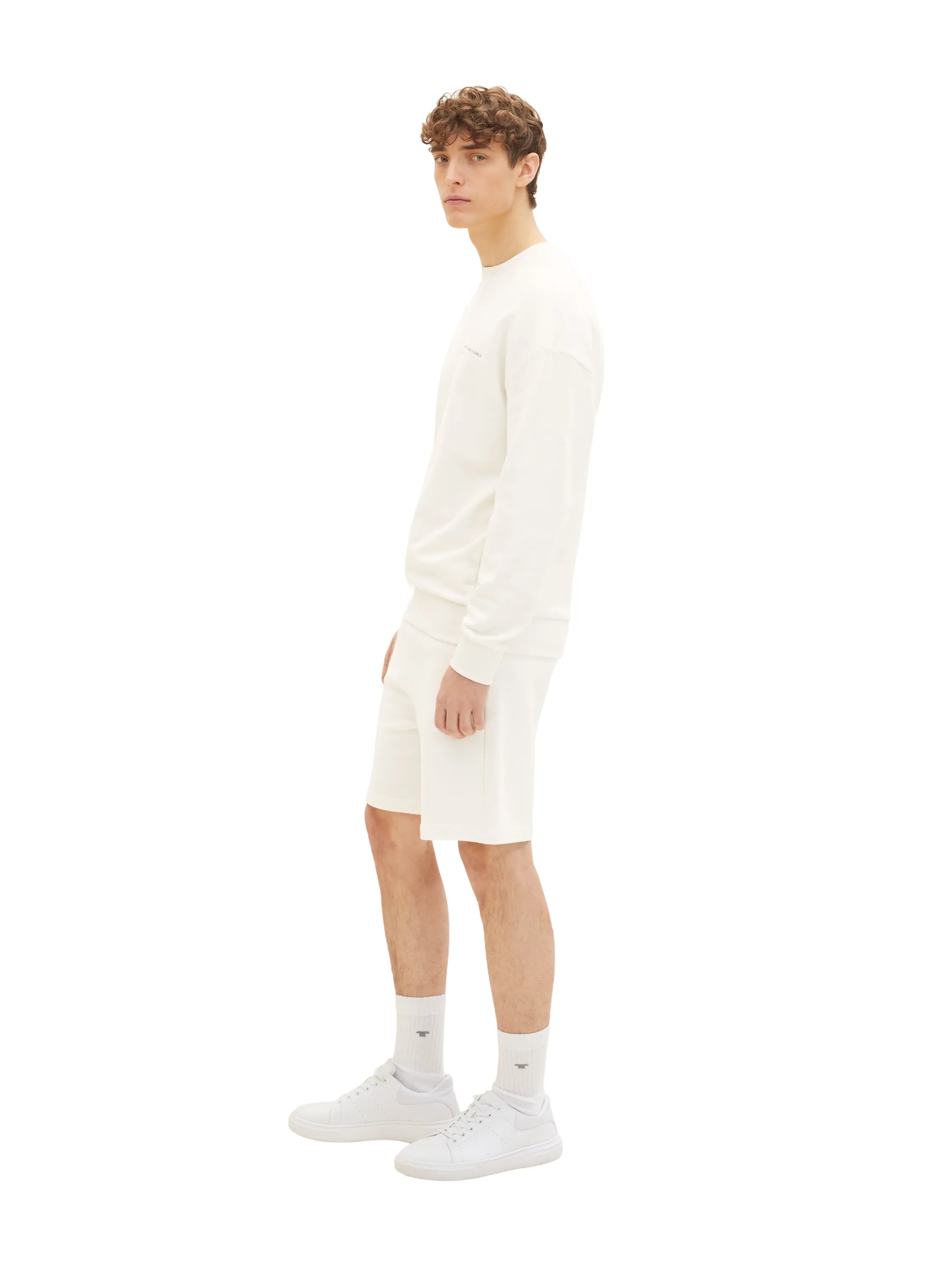 Denim Tom Tailor Wool White Men Basic Jogger Shorts SKU: 1035678_12906 Image 03