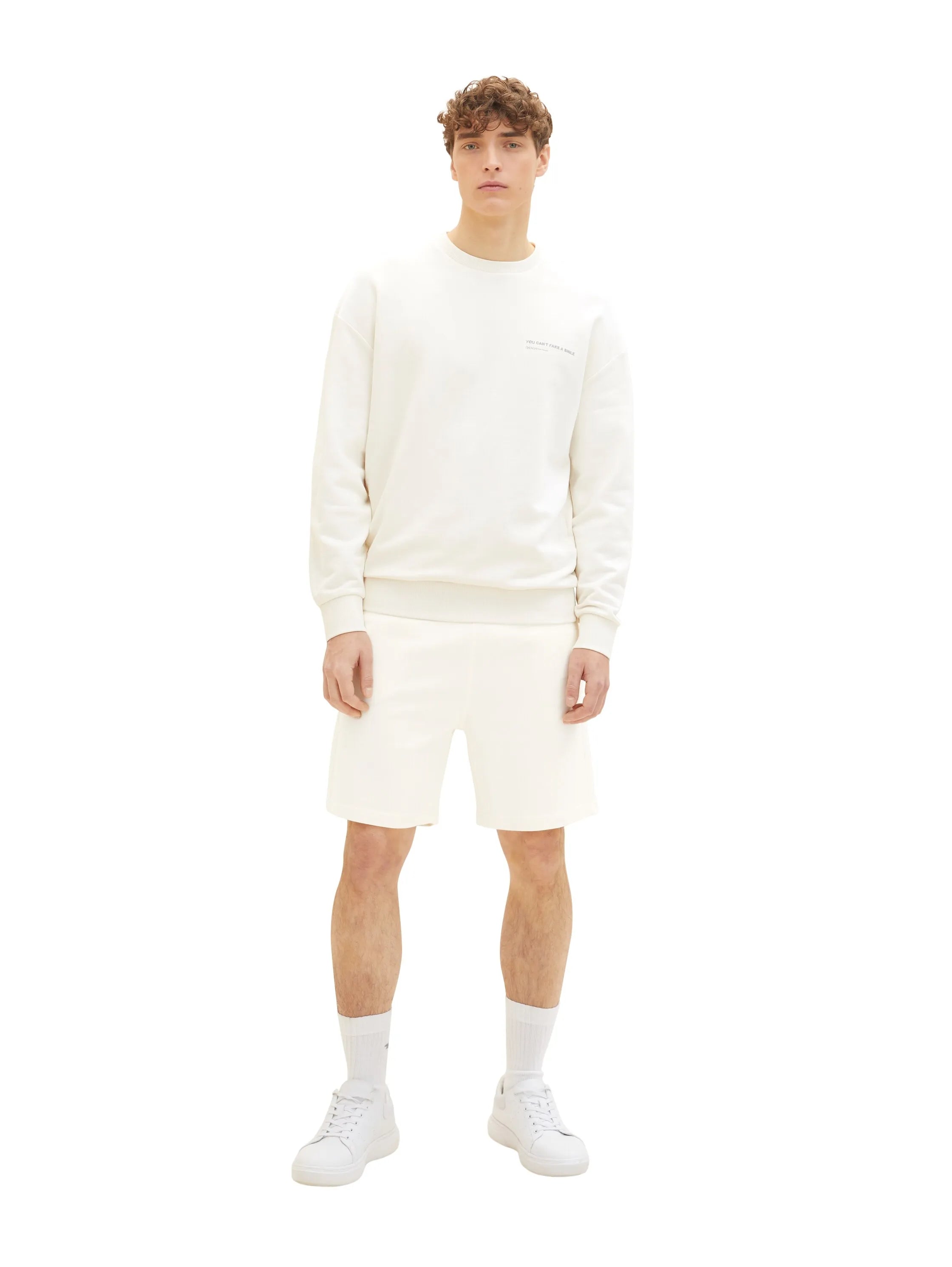 Denim Tom Tailor Wool White Men Basic Jogger Shorts SKU: 1035678_12906 Image 04