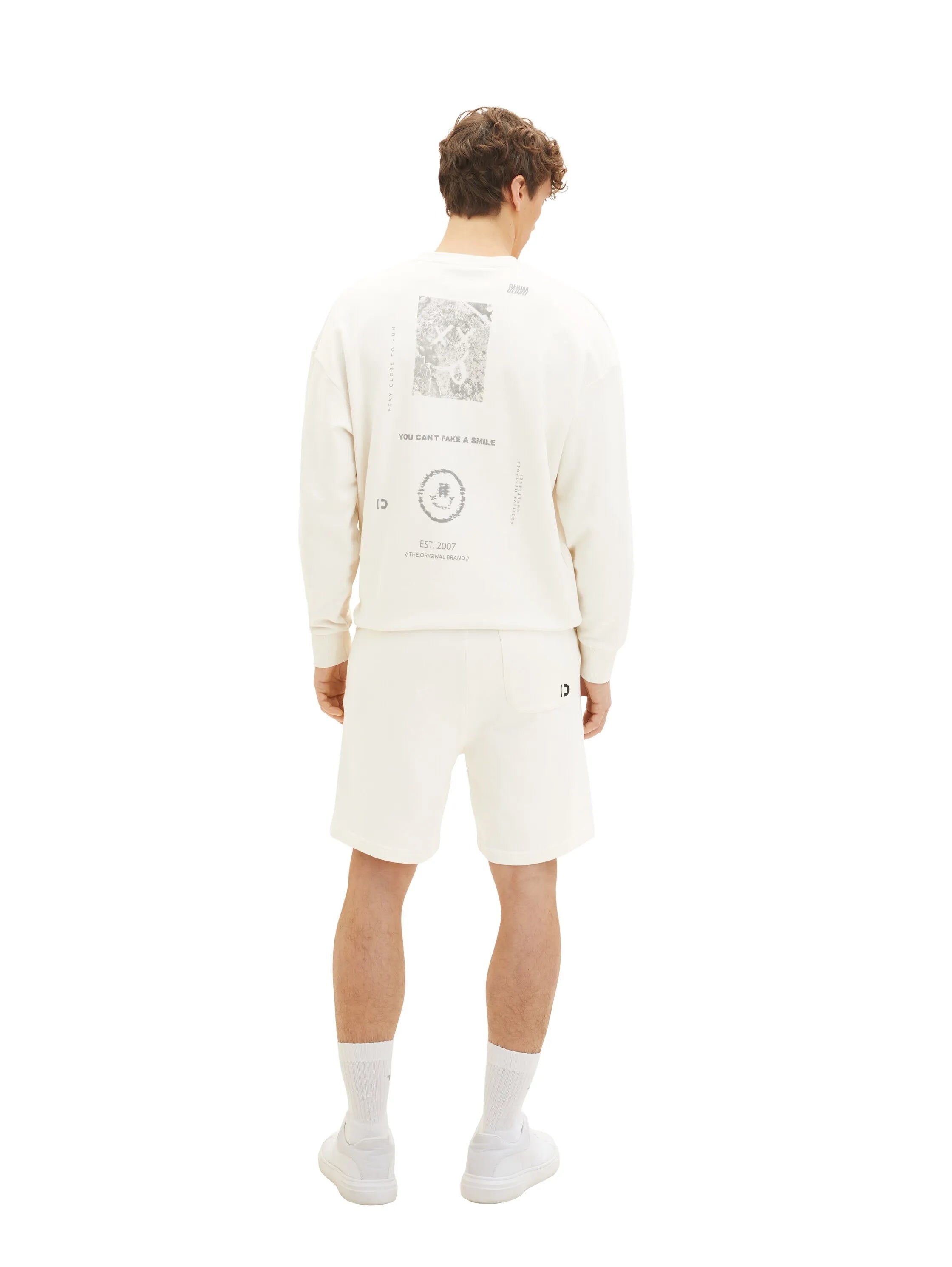 Denim Tom Tailor Wool White Men Basic Jogger Shorts SKU: 1035678_12906 Image 05