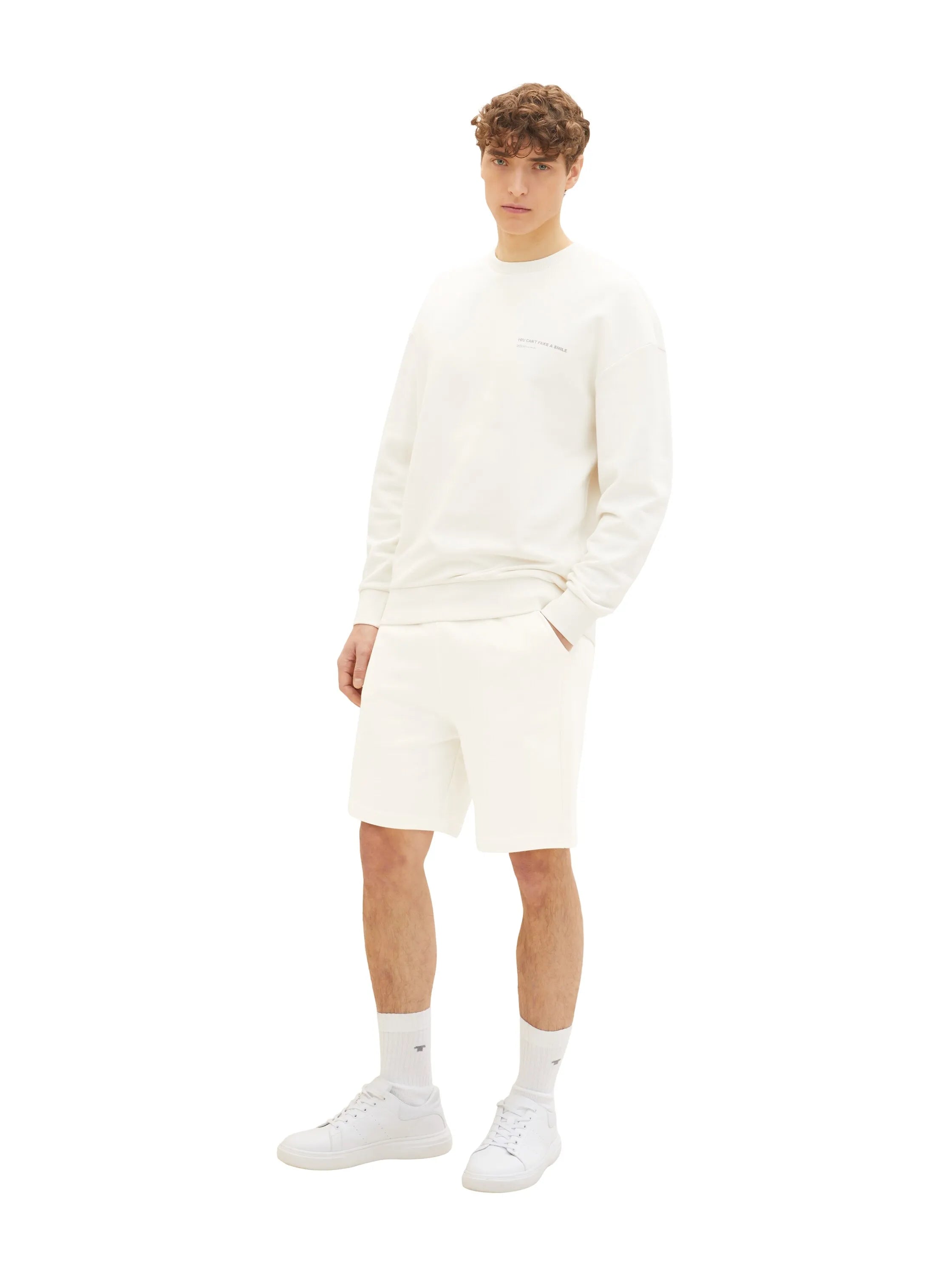 Denim Tom Tailor Wool White Men Basic Jogger Shorts SKU: 1035678_12906 Image 07
