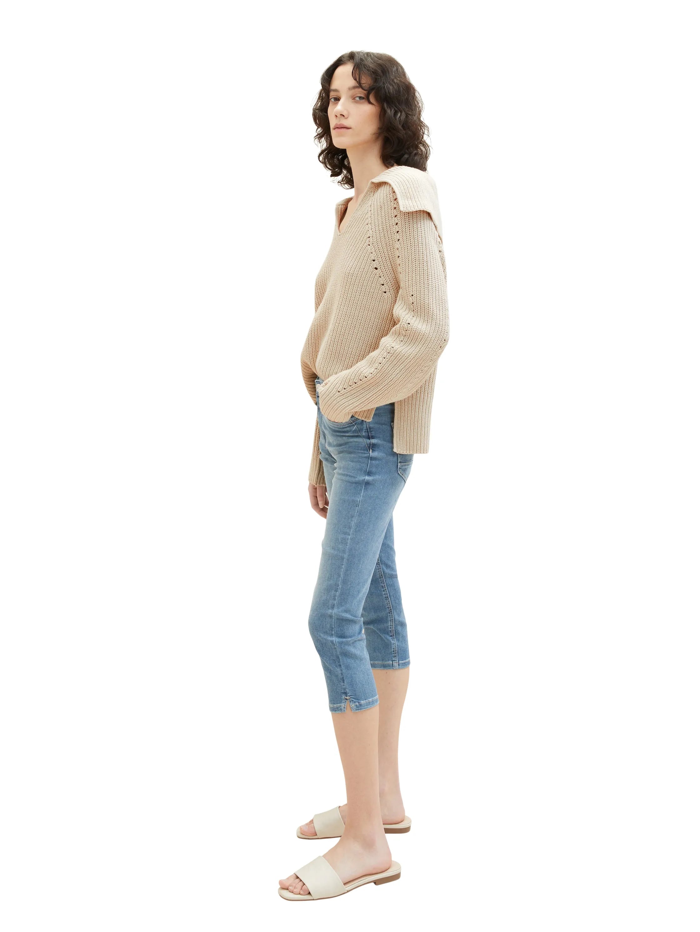 Tom Tailor Light Stone Wash Denim Women Ttkate Capri SKU: 1035745_10280 Image 02
