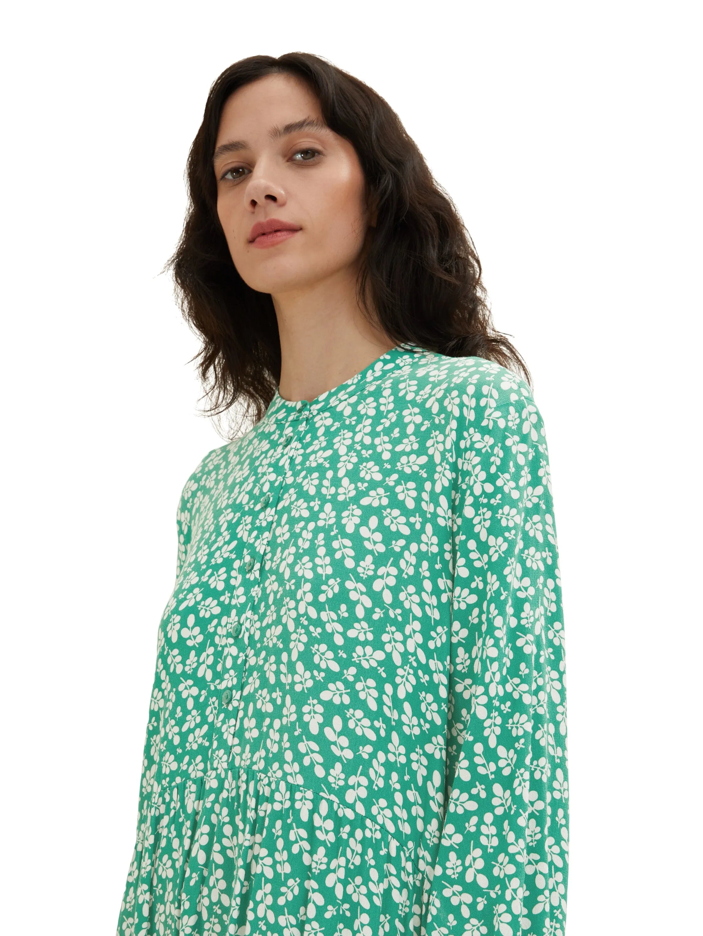 Tom Tailor Green Floral Design Women Dress with an All-Over Print SKU: 1035862_31117 Image 05
