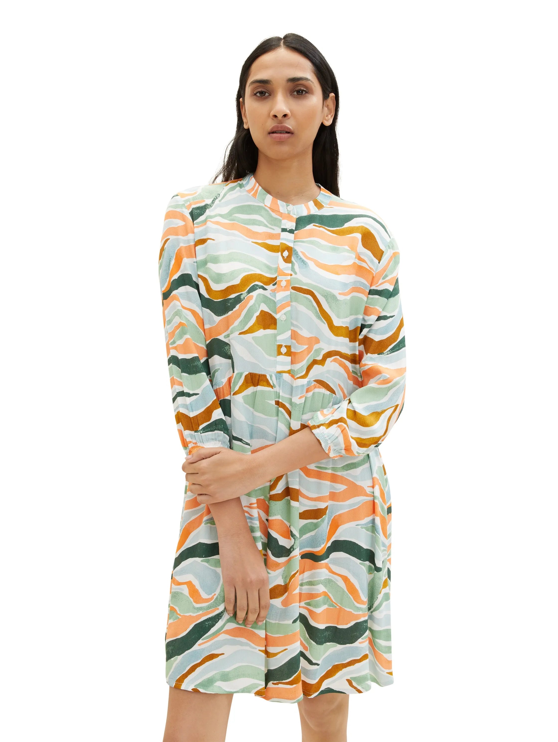 Tom Tailor Colorful Wavy Design Women Dress with an All-Over Print SKU: 1035862_31122 Image 05
