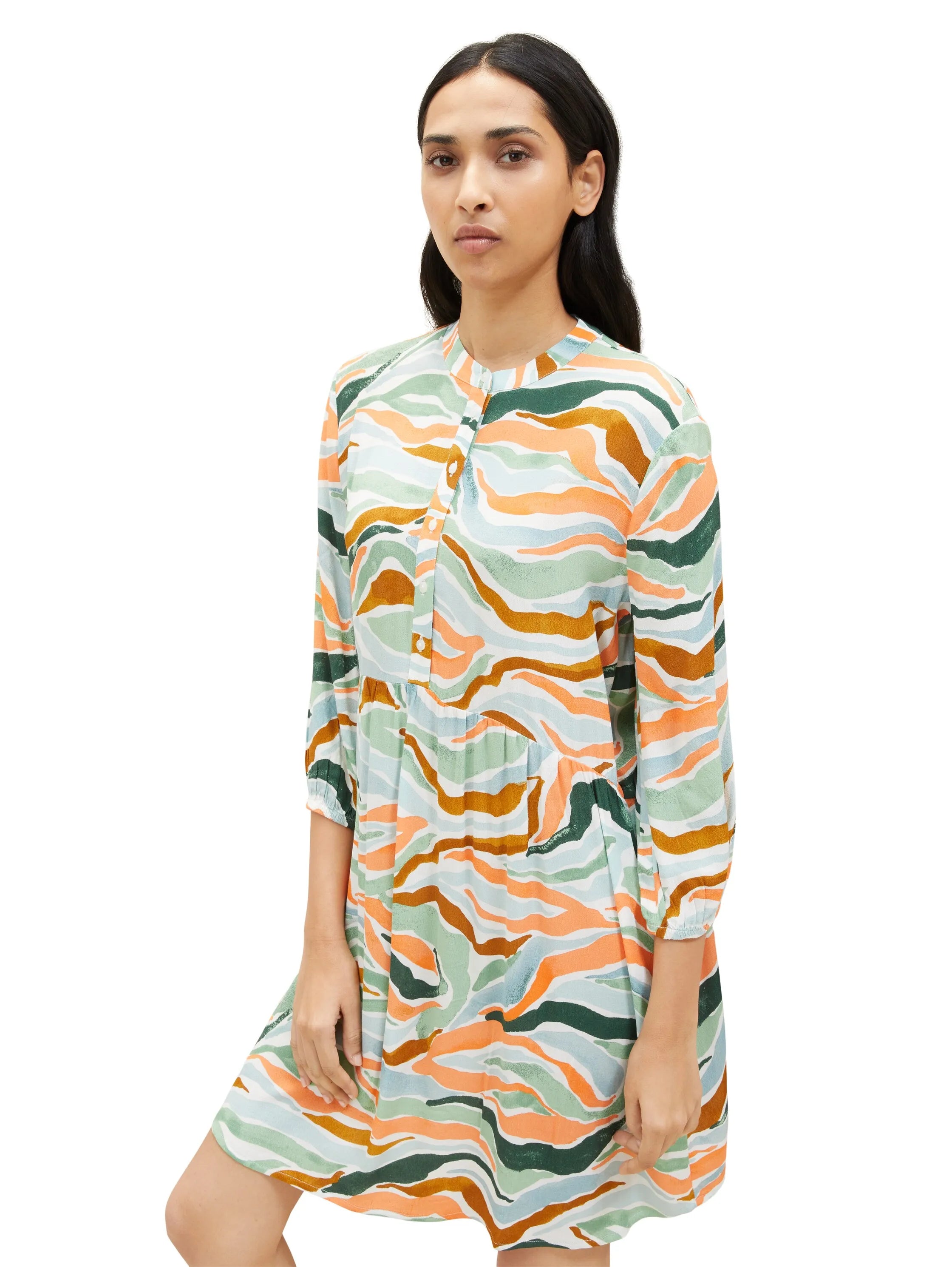 Tom Tailor Colorful Wavy Design Women Dress with an All-Over Print SKU: 1035862_31122 Image 06