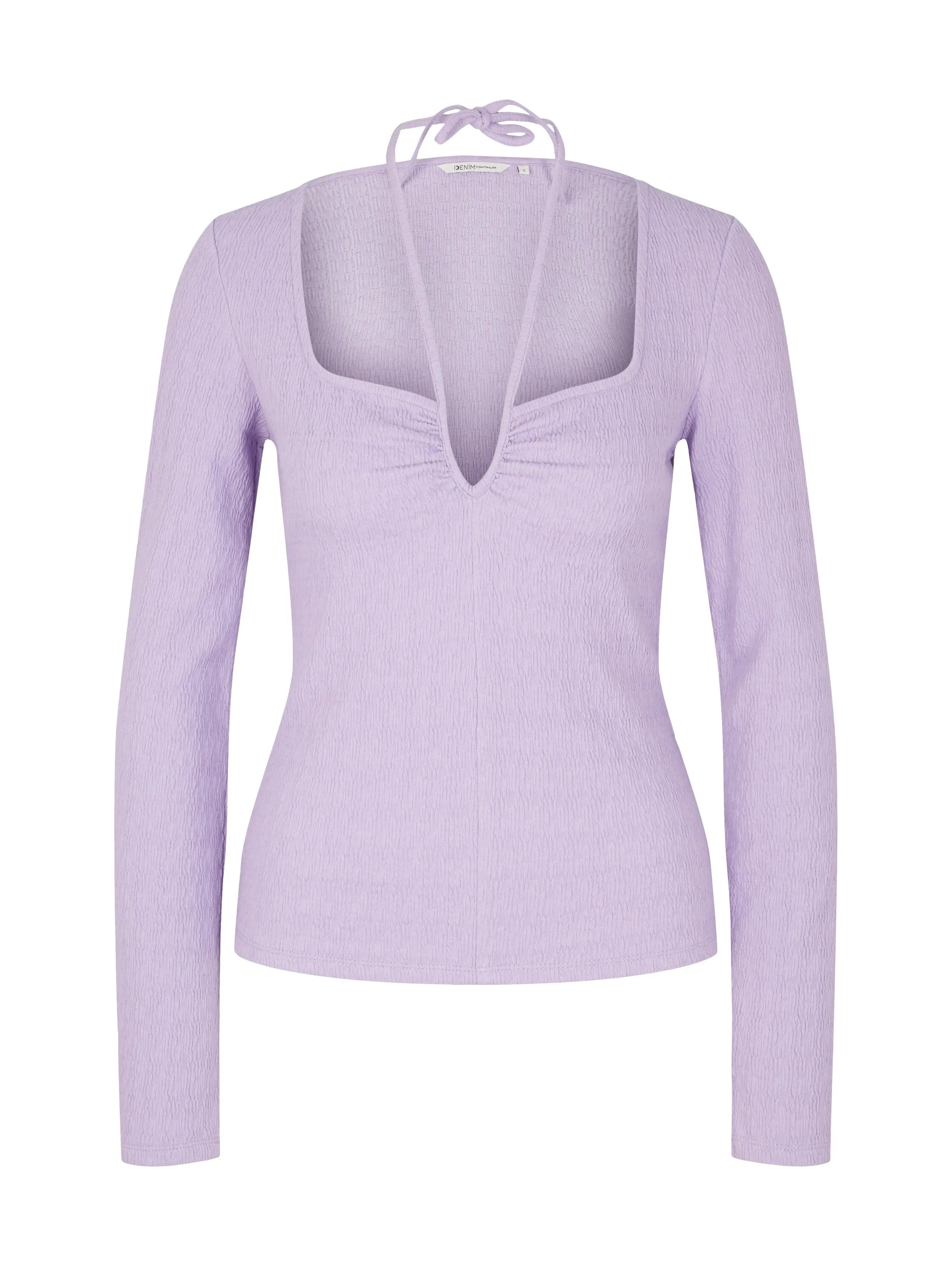 Denim Tom Tailor Lilac Vibe Women Textured Long-Sleeved Shirt SKU: 1035870_31042 Image 07