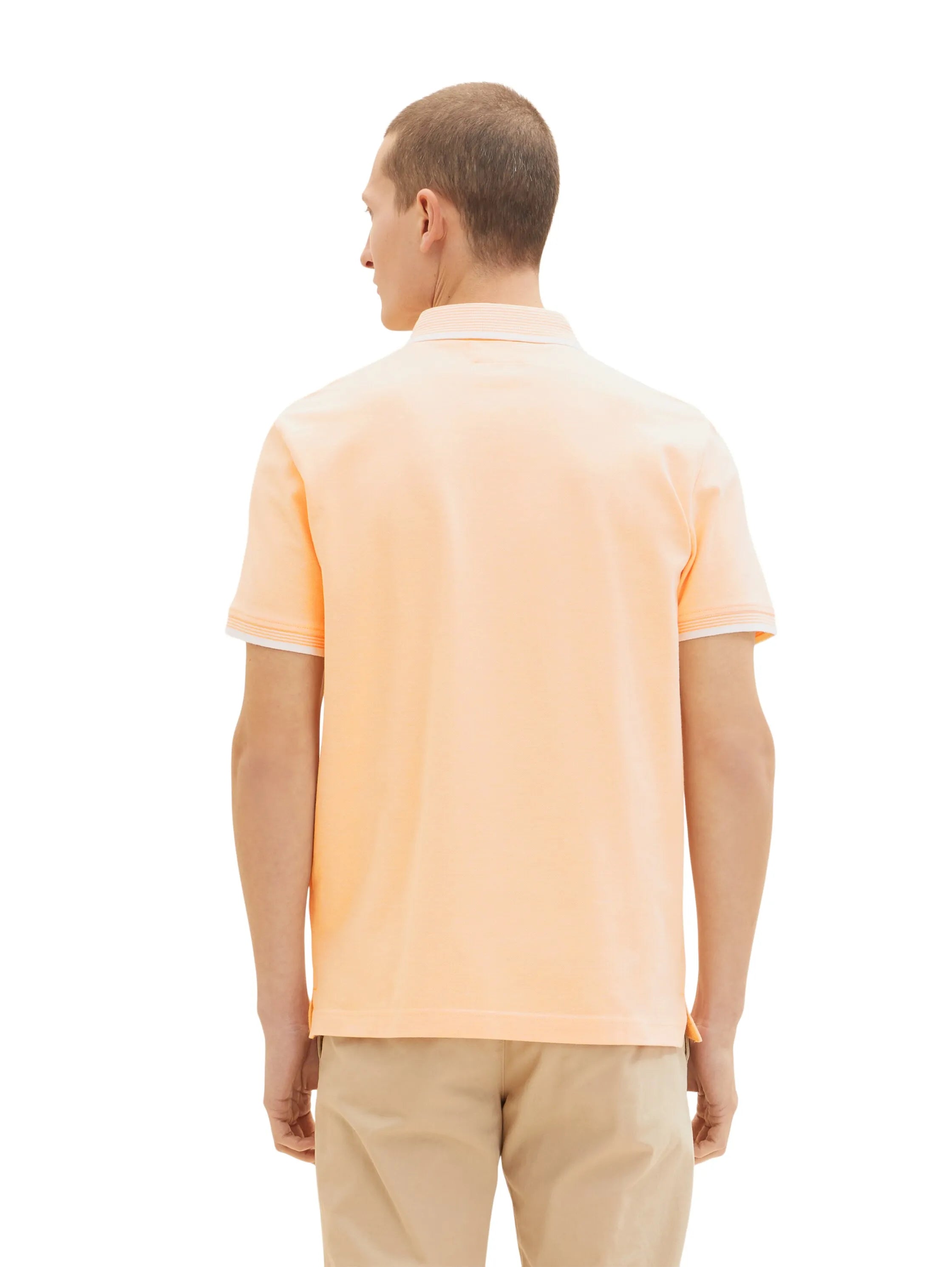 Tom Tailor Orange Vintage Beige Twotone Men Basic Polo Shirt SKU: 1035900_31503 Image 03