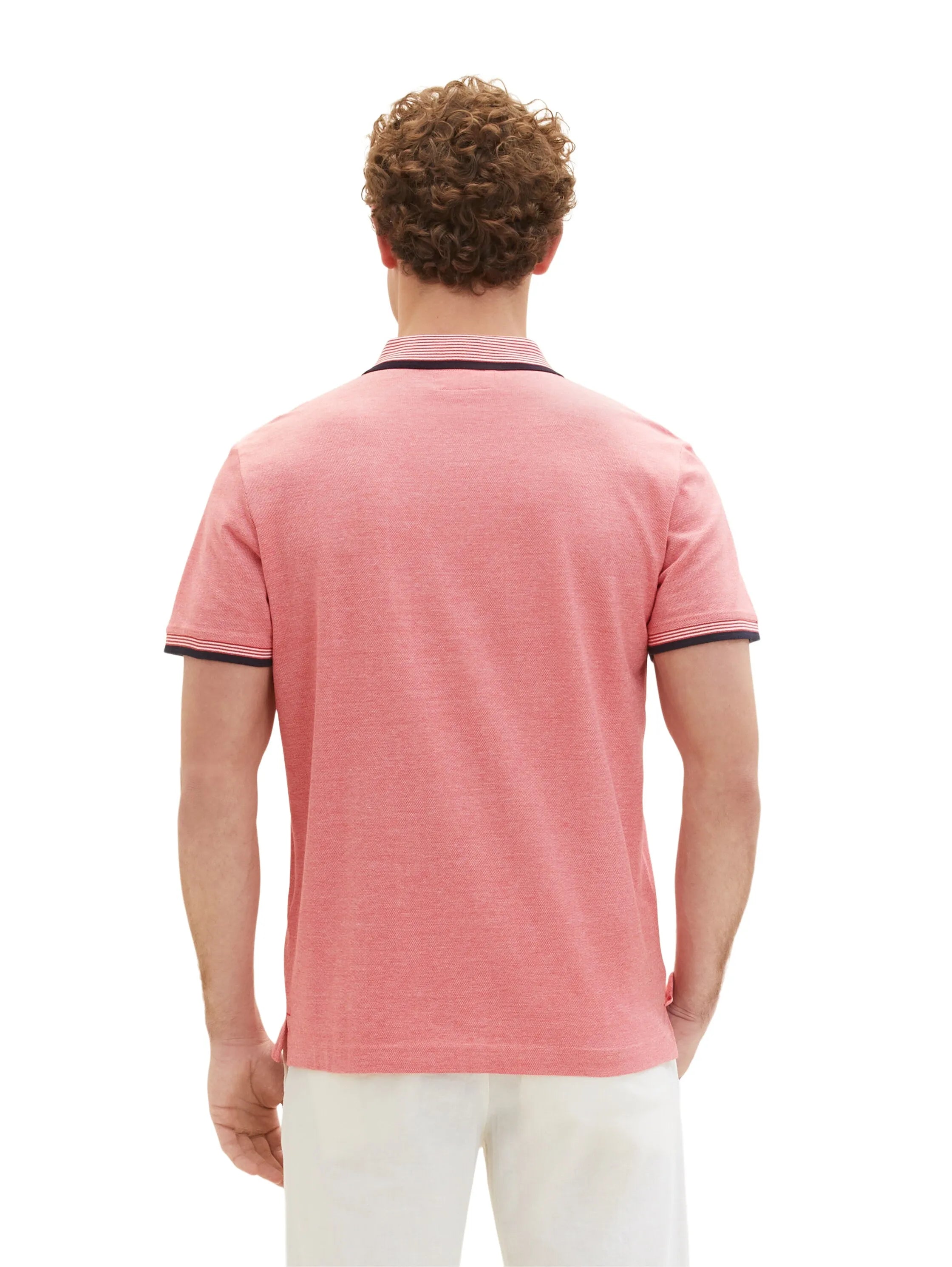 Tom Tailor Berry Red Two Tone Men Basic Polo Shirt SKU: 1035900_32013 Image 03