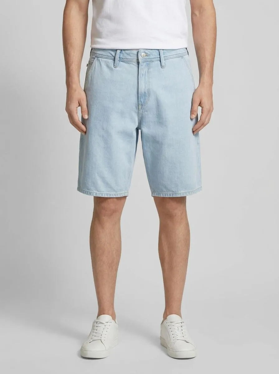 Denim Tom Tailor Used Bleached Blue Denim Men Loose-Fit Denim Shorts SKU: 1036265_10117 Image 00