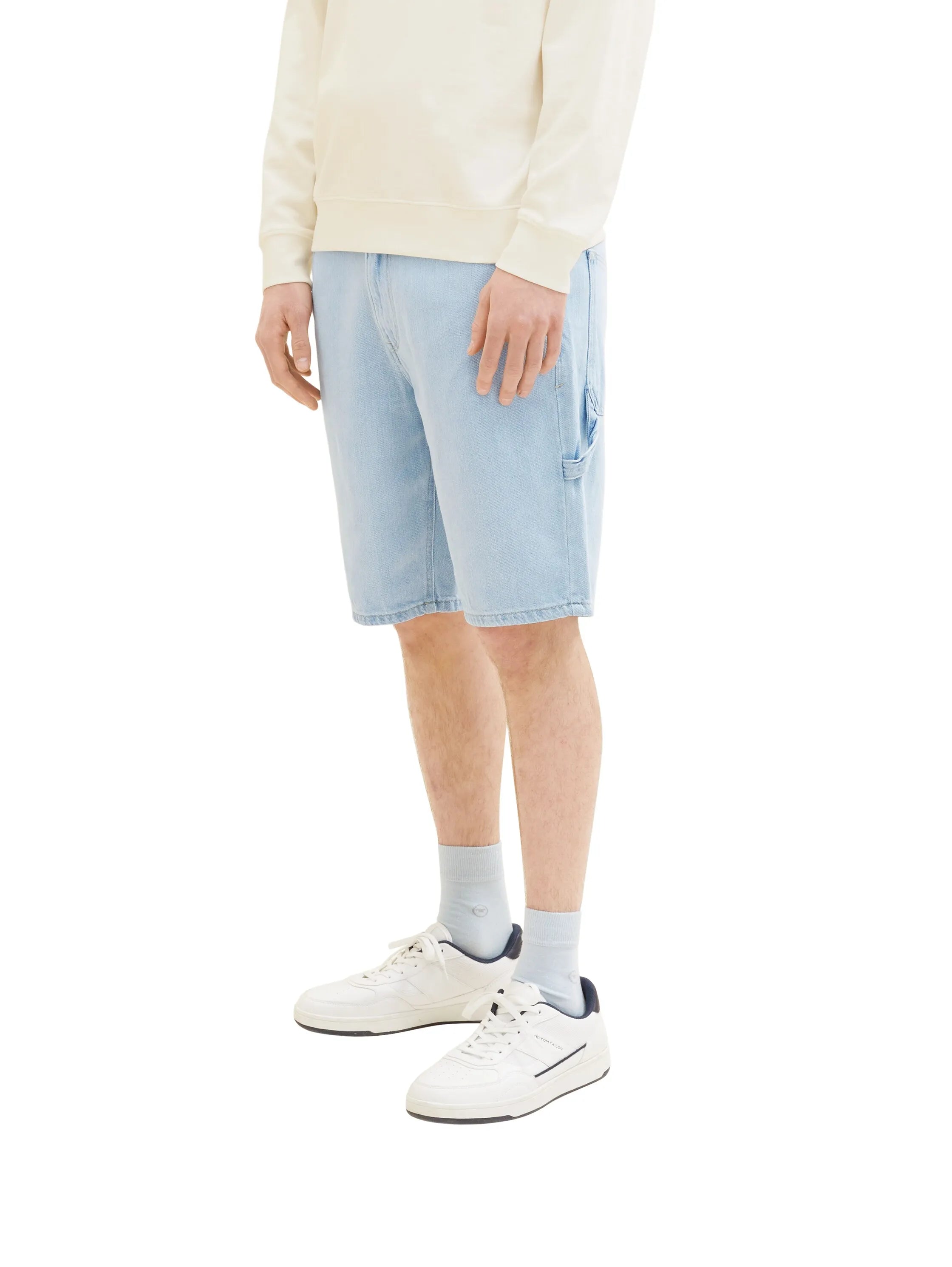Denim Tom Tailor Used Bleached Blue Denim Men Loose-Fit Denim Shorts SKU: 1036265_10117 Image 01