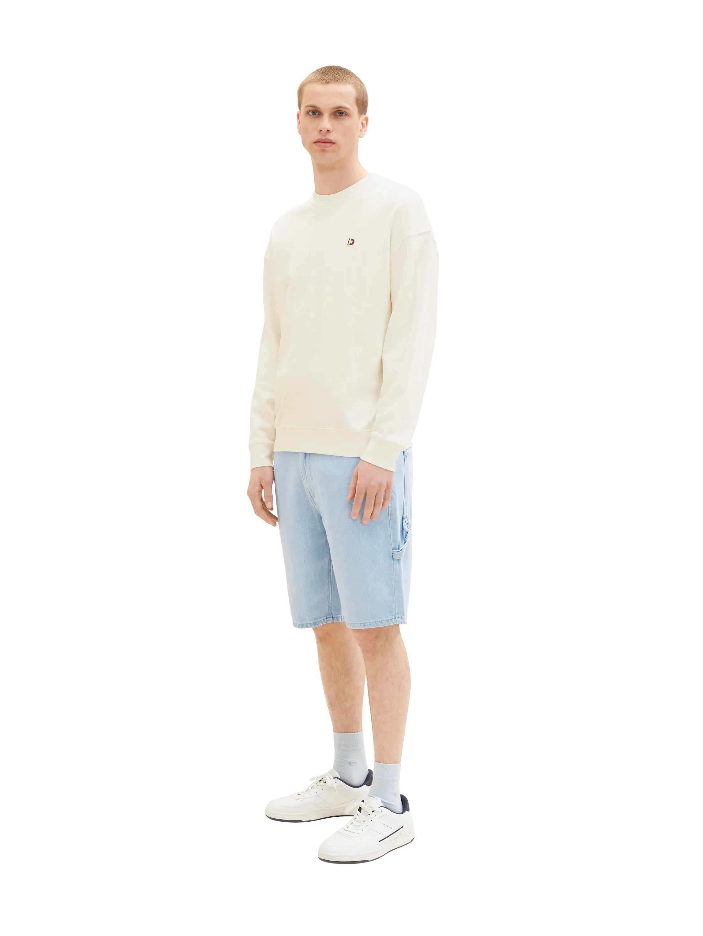 Denim Tom Tailor Used Bleached Blue Denim Men Loose-Fit Denim Shorts SKU: 1036265_10117 Image 06