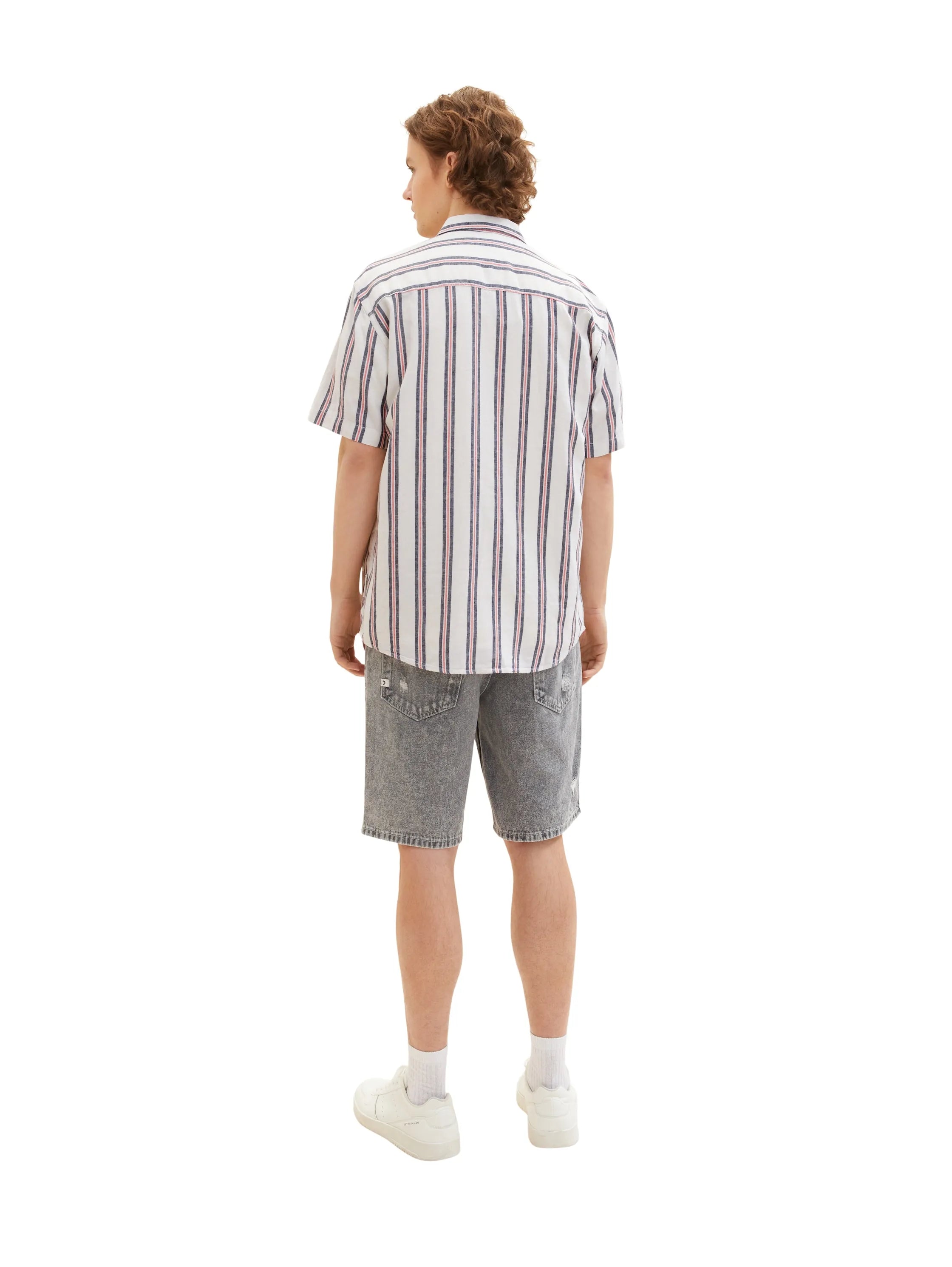 Denim Tom Tailor Destroyed Mid Stone Grey Denim Men Loose-Fit Shorts SKU: 1036267_10223 Image 04