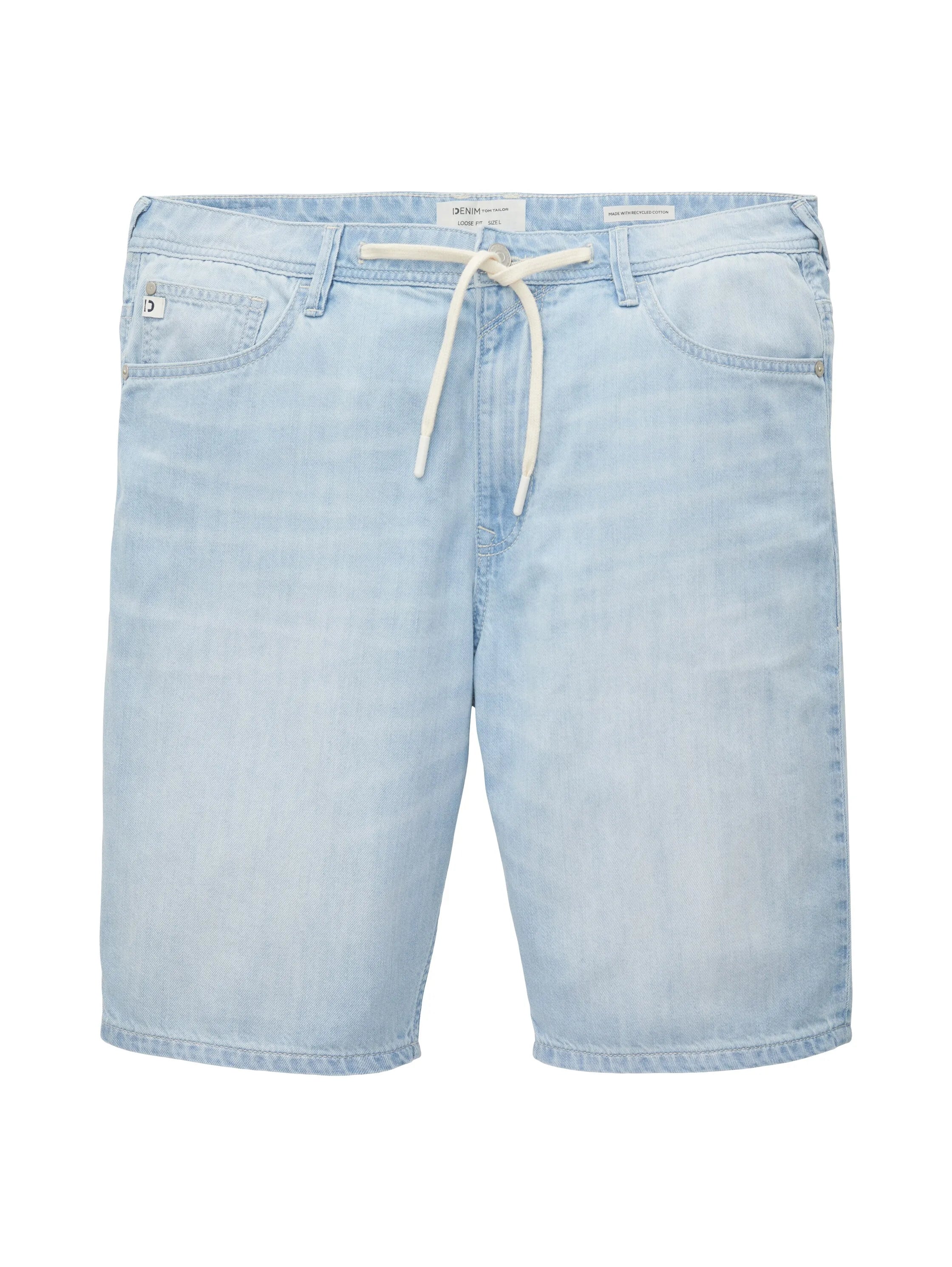 Denim Tom Tailor Used Bleached Blue Denim Men Loose Fit Denim Shorts SKU: 1036270_10117 Image 08