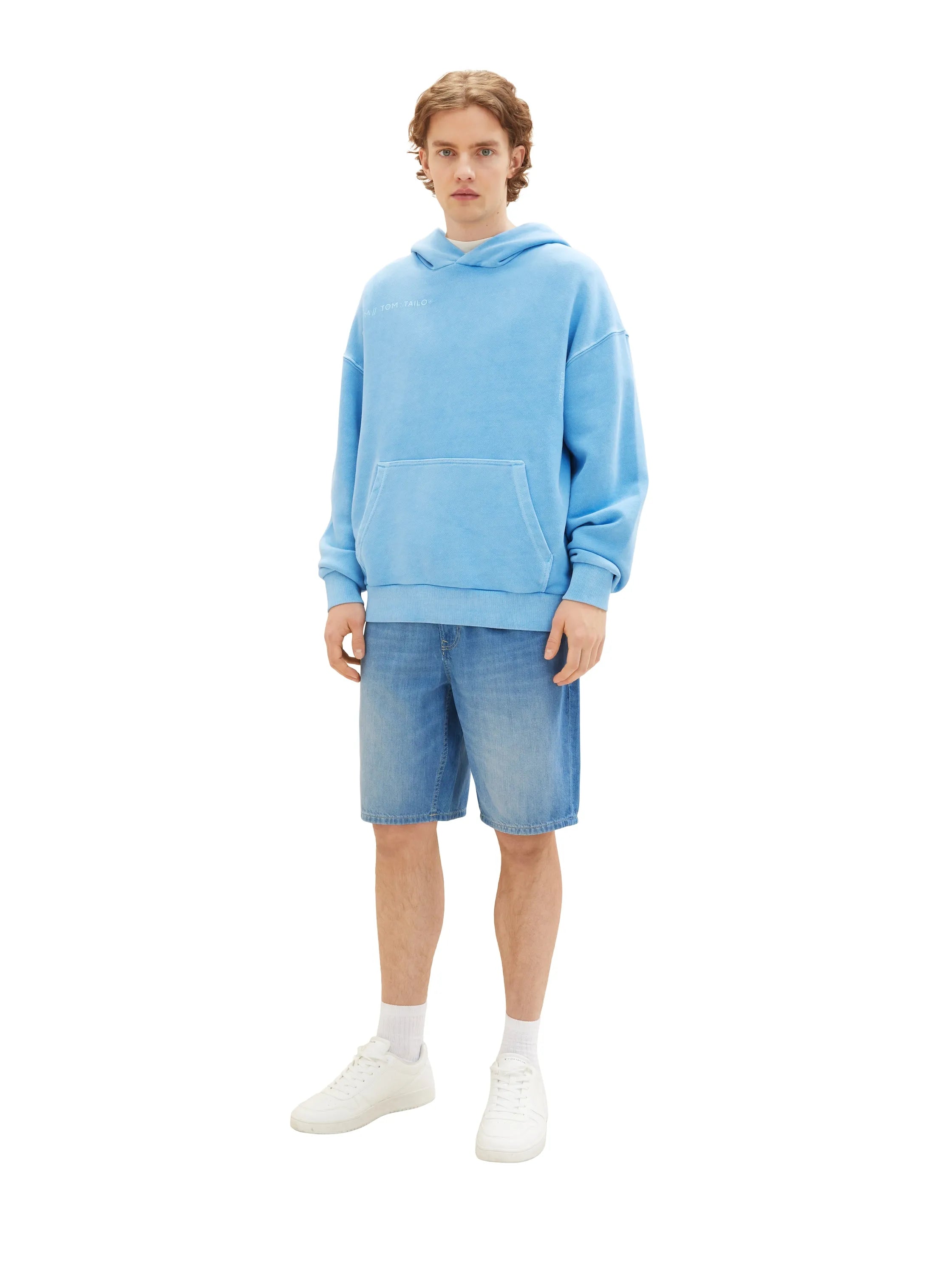 Denim Tom Tailor Used Mid Stone Blue Denim Men Loose Fit Denim Shorts SKU: 1036270_10119 Image 06