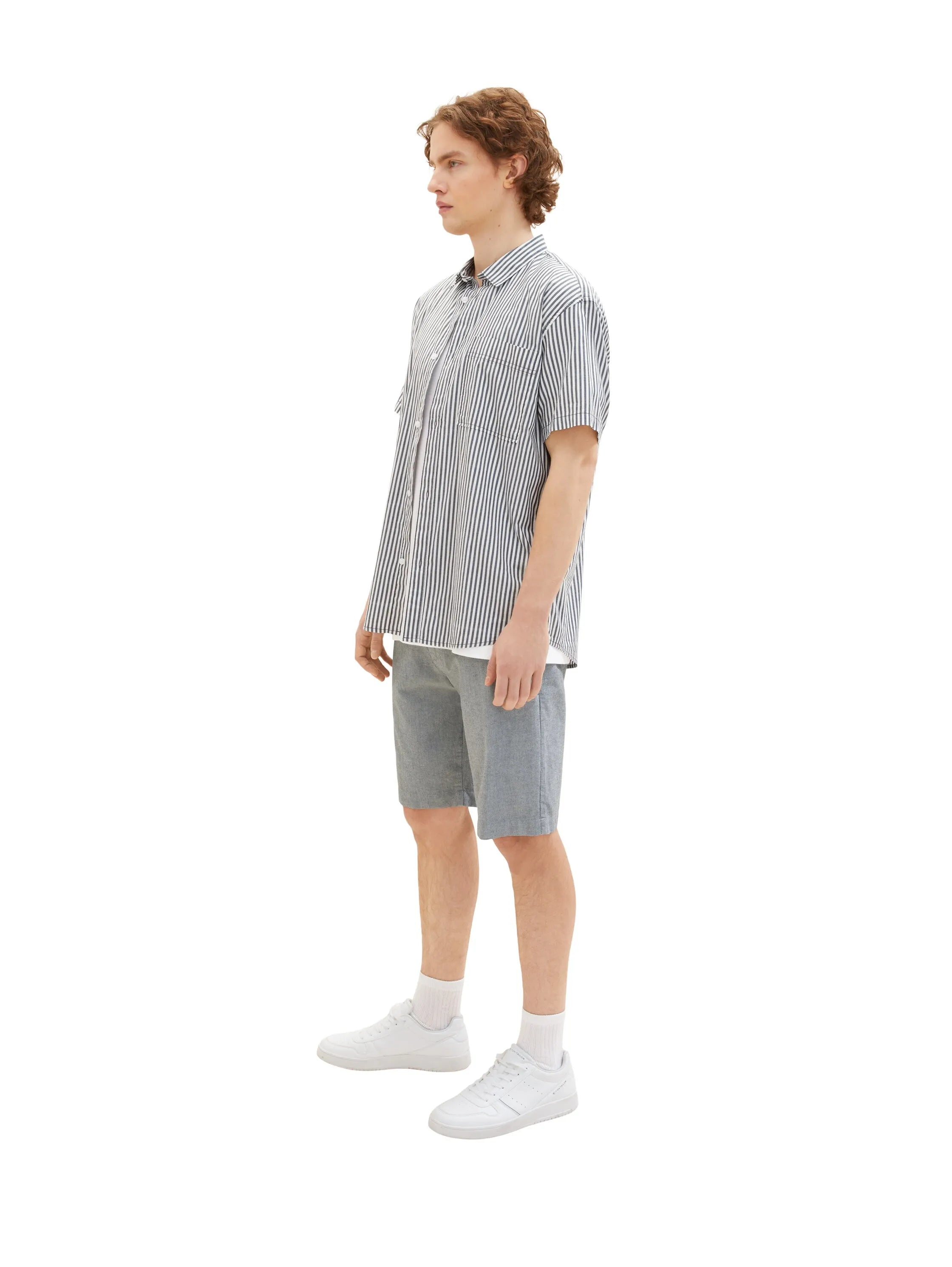 Denim Tom Tailor Black White Chambray Men Regular Fit Chinos SKU: 1036287_29653 Image 02