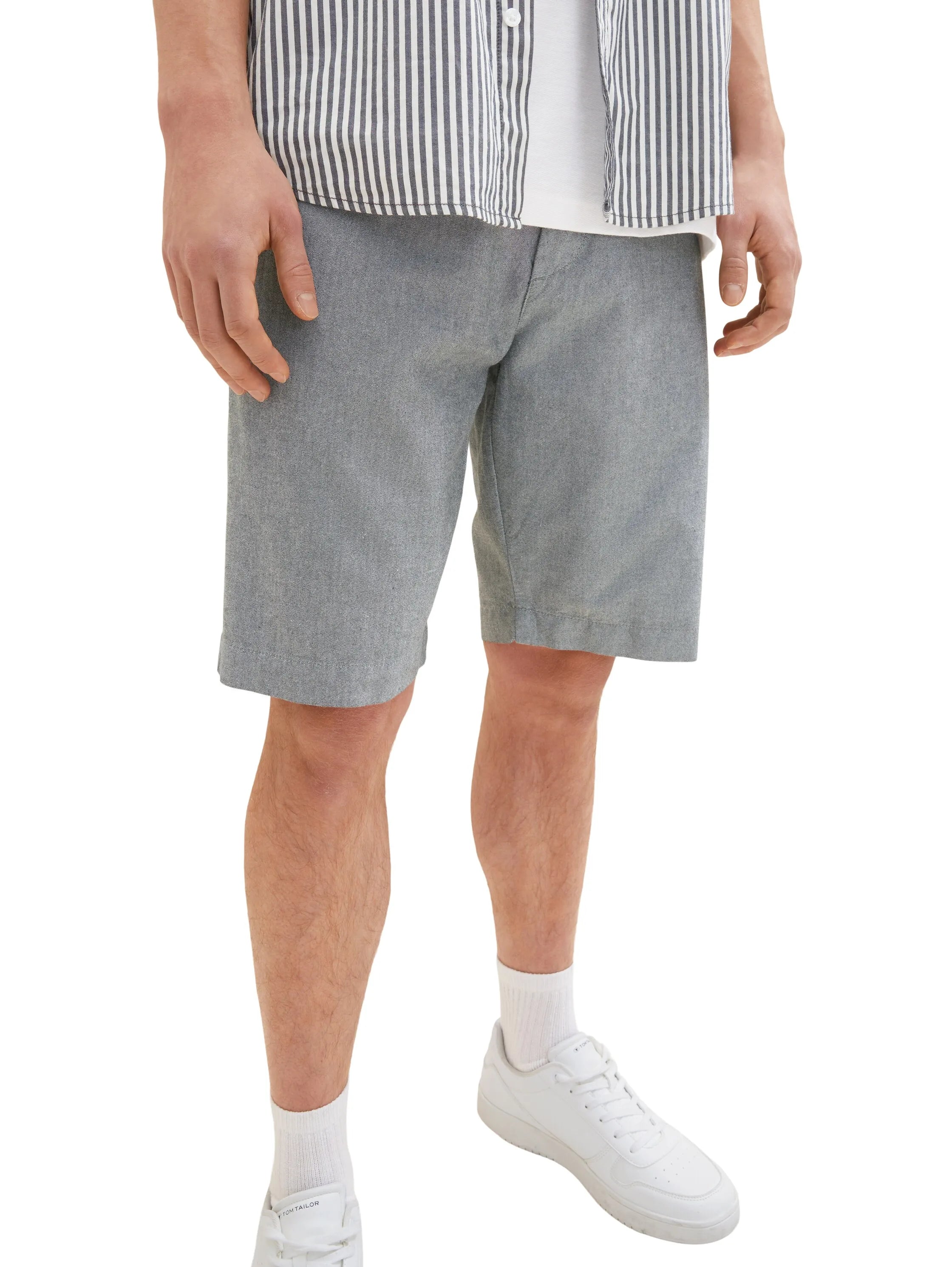 Denim Tom Tailor Black White Chambray Men Regular Fit Chinos SKU: 1036287_29653 Image 05