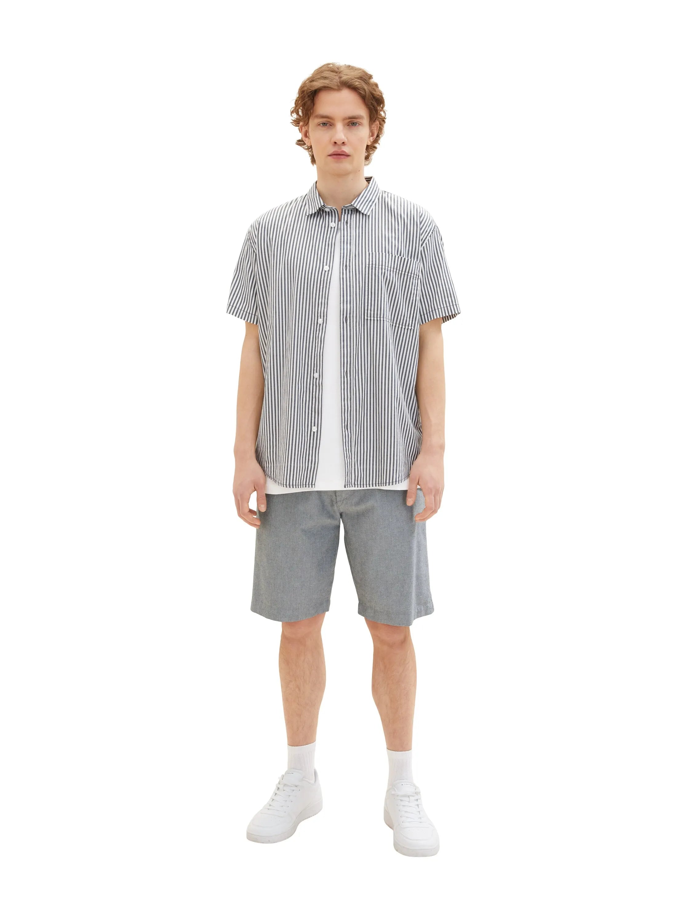 Denim Tom Tailor Black White Chambray Men Regular Fit Chinos SKU: 1036287_29653 Image 06