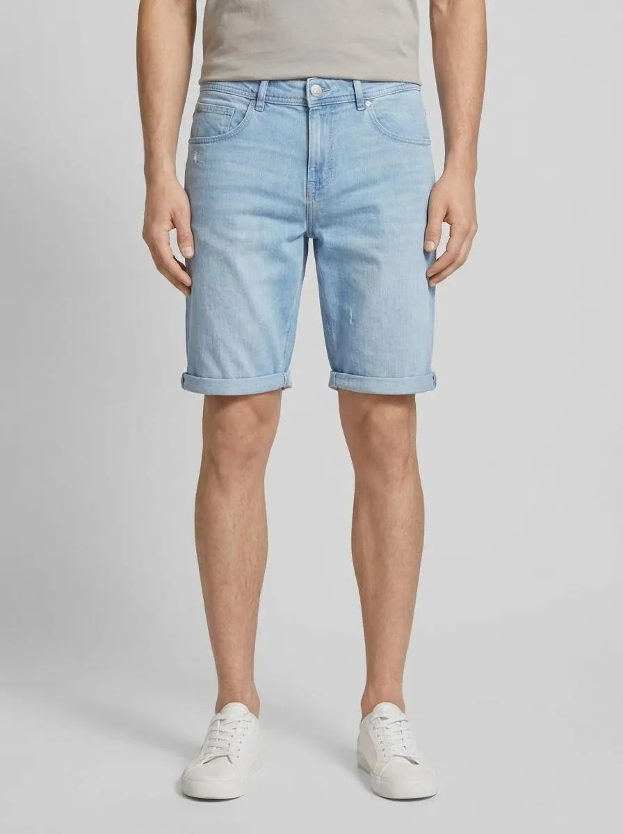 Tom Tailor Used Light Stone Blue Denim Men Relaxed Denim Shorts SKU: 1036290_10118 Image 00
