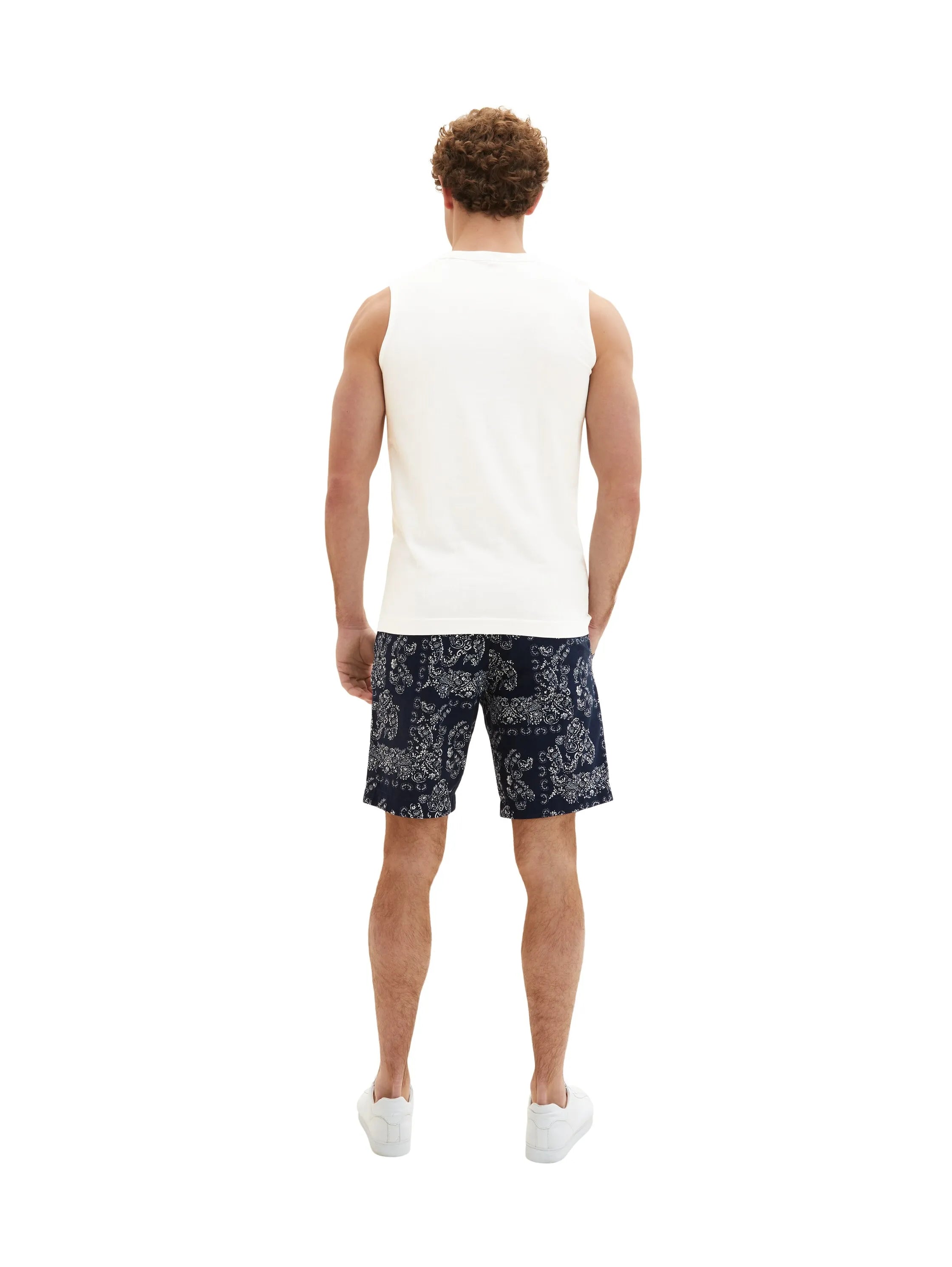 Tom Tailor Navy Big Paisley Design Men Patterned Shorts SKU: 1036297_31783 Image 04