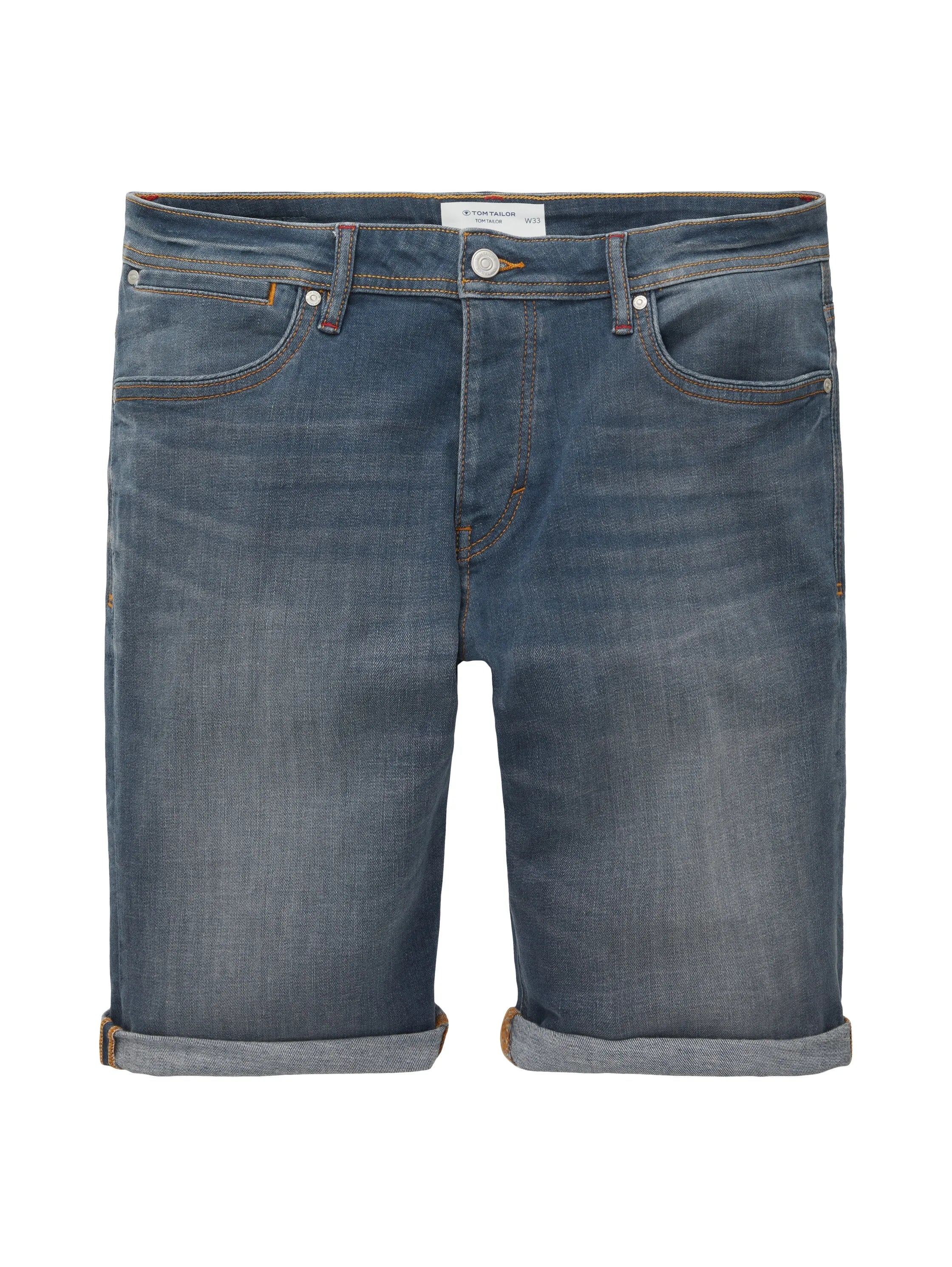 Tom Tailor Dark Stone Blue Grey Denim Men Josh Denim Shorts SKU: 1036299_10163 Image 08