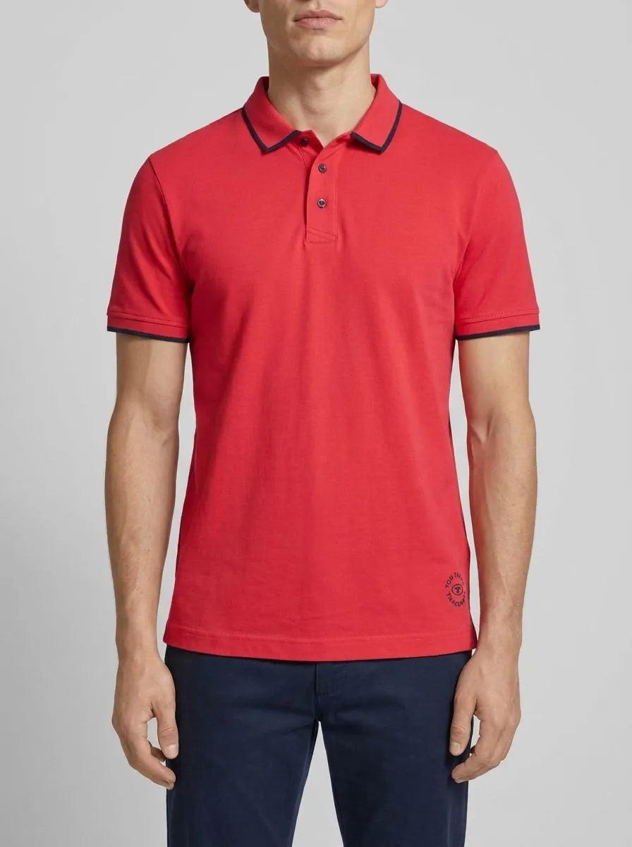 Tom Tailor Soft Berry Red Men Sporty Polo Shirt Made of Jersey SKU: 1036327_31045 Image 00