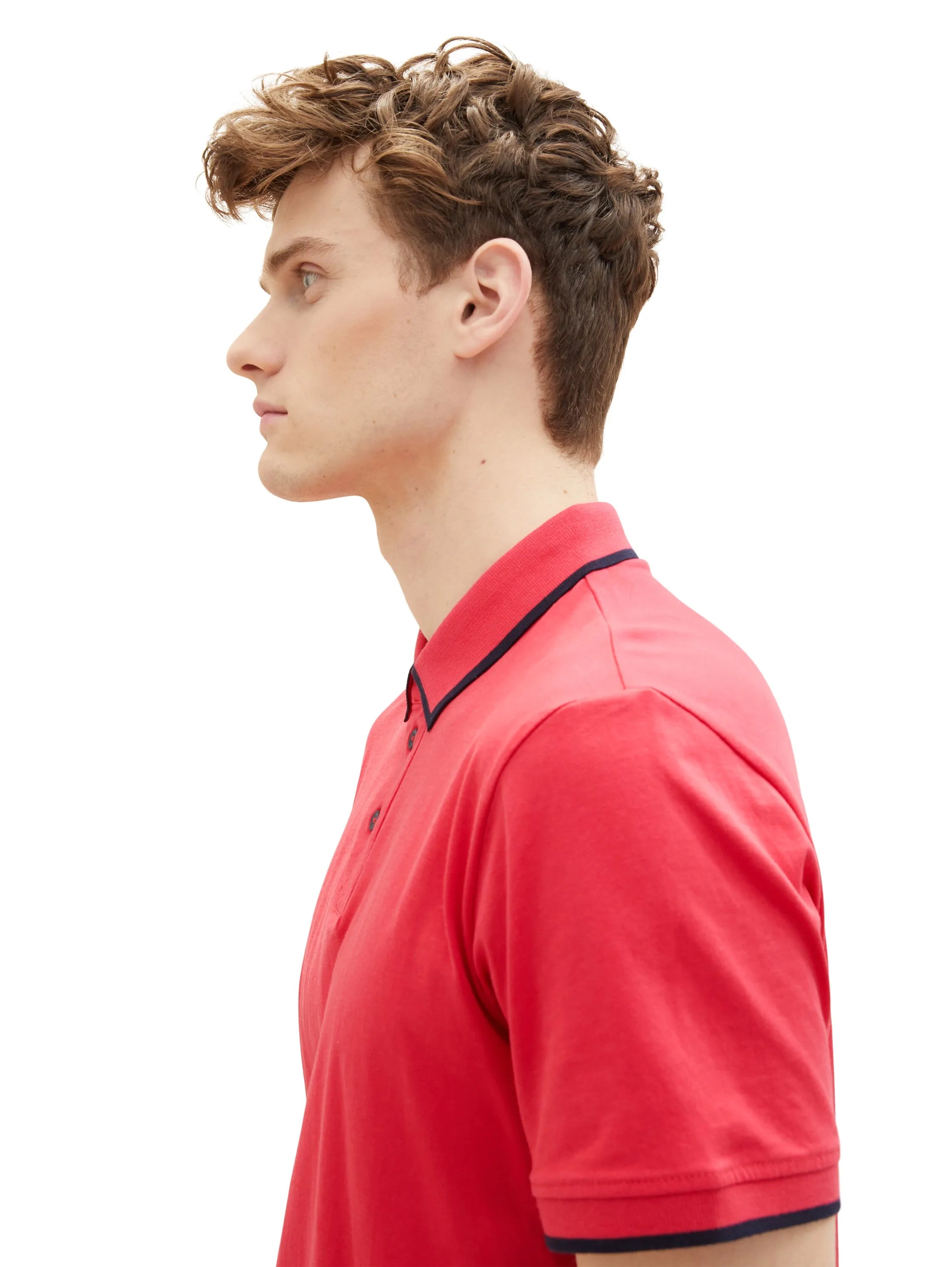 Tom Tailor Soft Berry Red Men Sporty Polo Shirt Made of Jersey SKU: 1036327_31045 Image 05