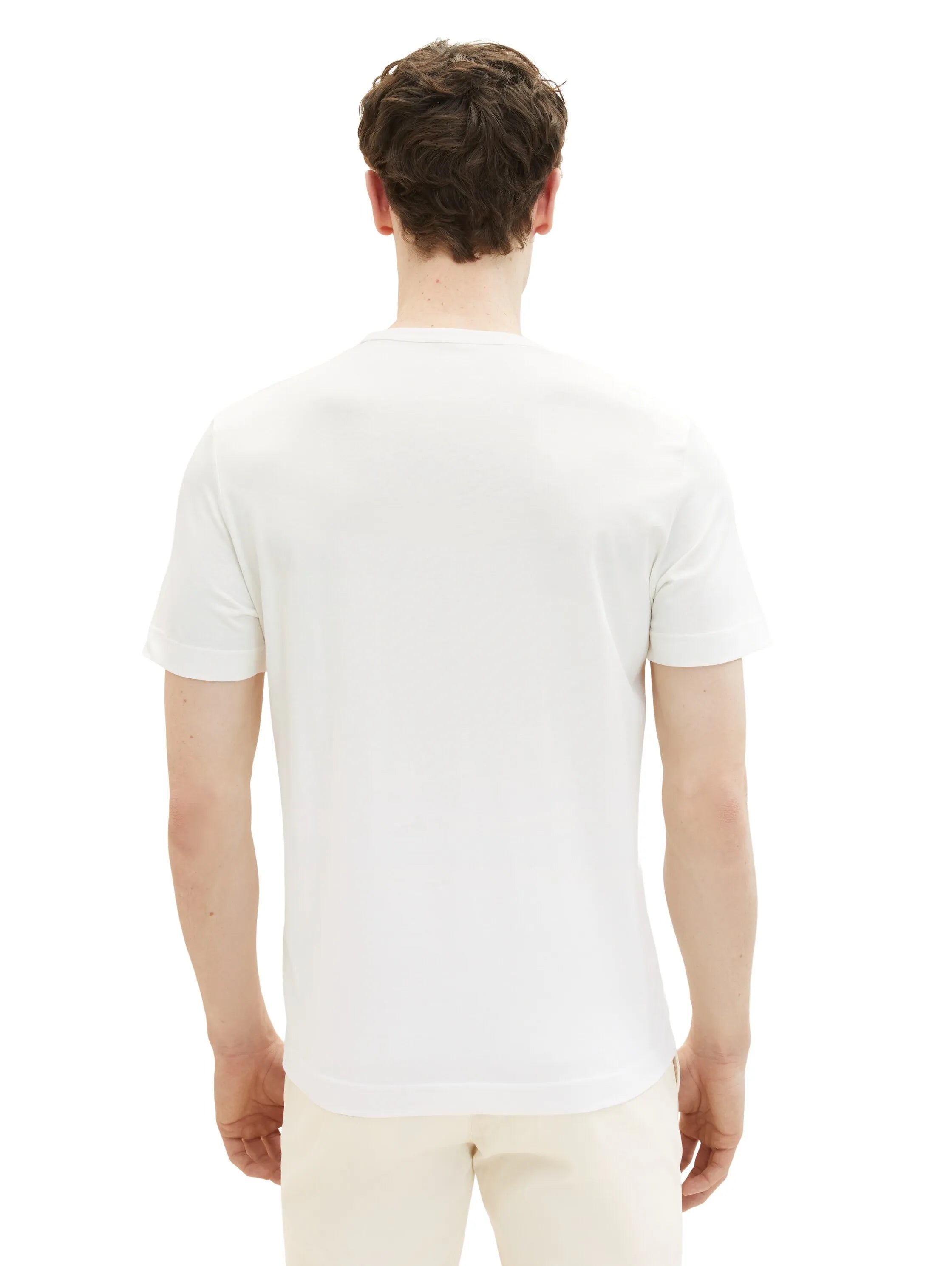Tom Tailor Off White Men T-Shirt with a Print SKU: 1036328_10332 Image 03