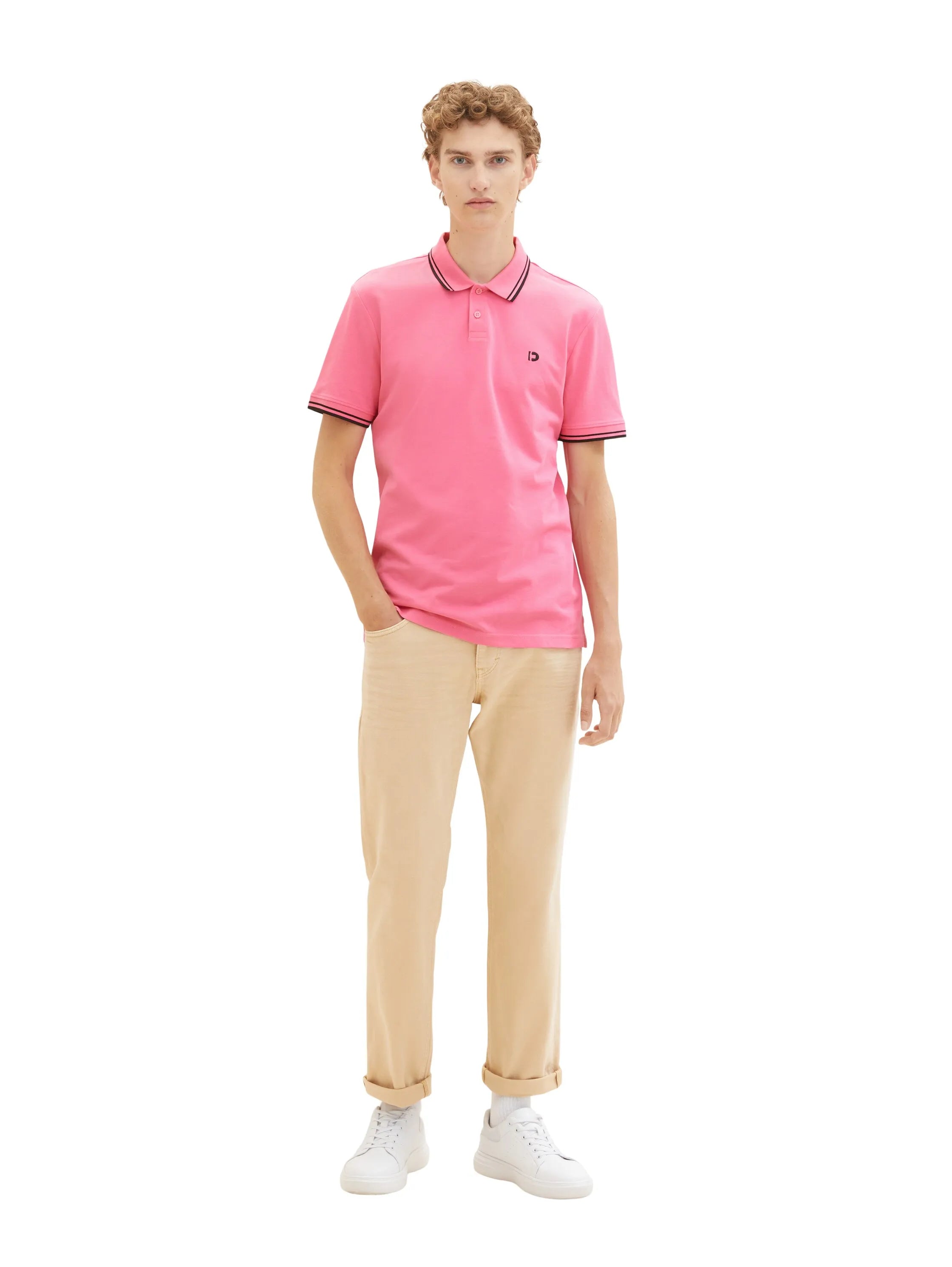 Denim Tom Tailor Summertime Pink Men Polo Shirt SKU: 1036386_31645 Image 02