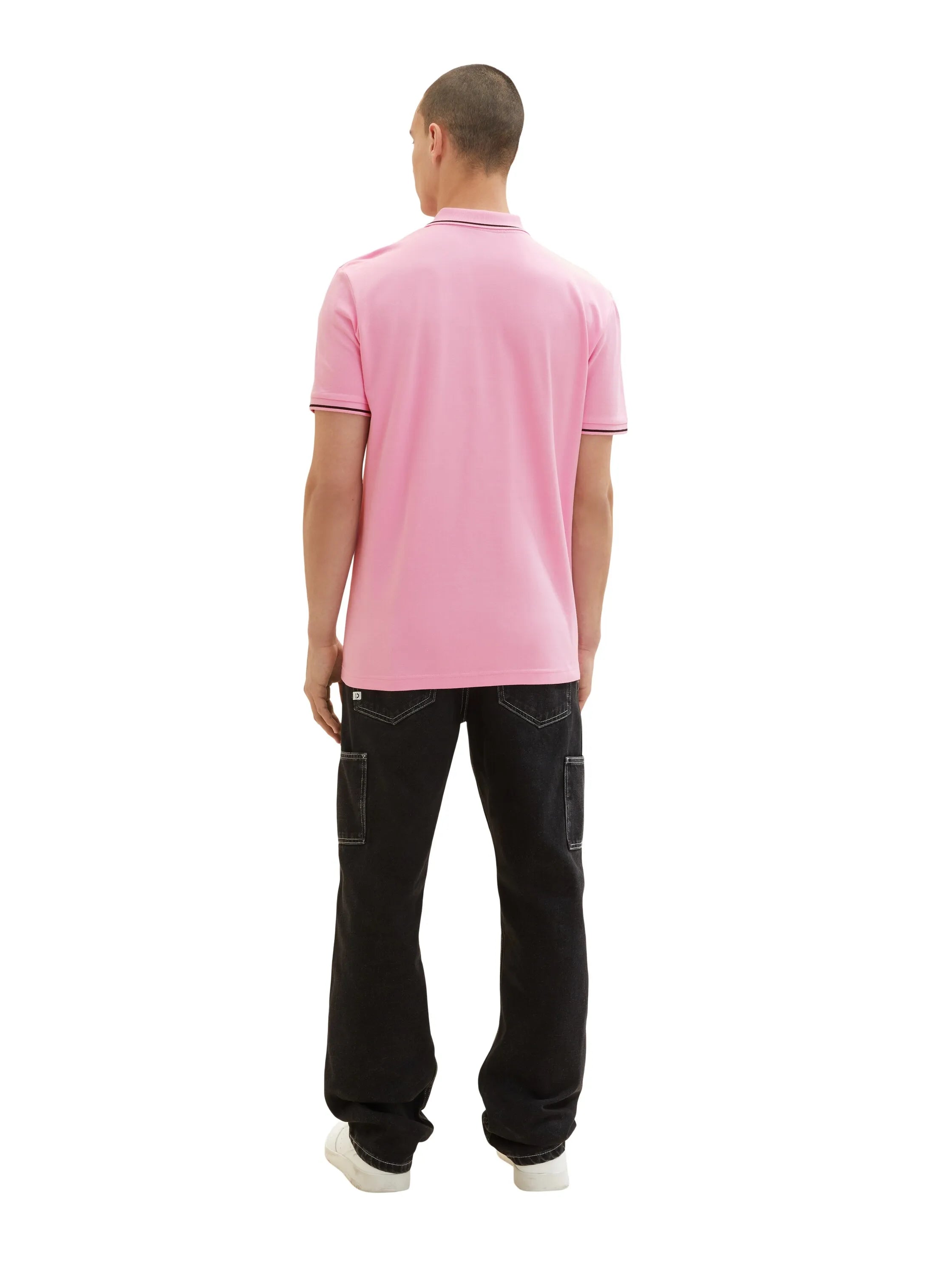 Denim Tom Tailor Soft Summer Pink Men Polo Shirt with a Logo Print SKU: 1036408_31646 Image 03