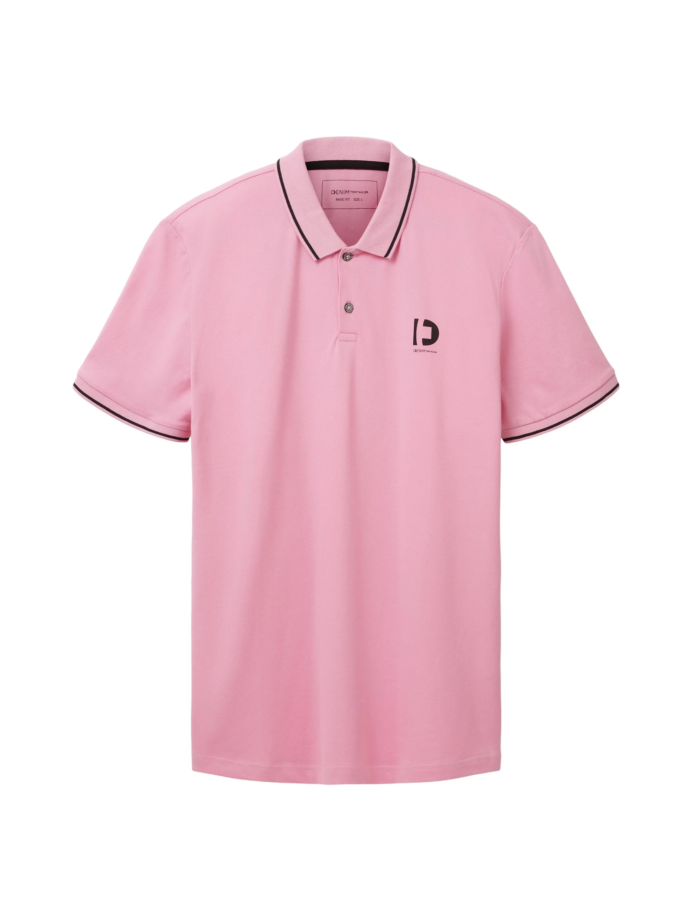 Denim Tom Tailor Soft Summer Pink Men Polo Shirt with a Logo Print SKU: 1036408_31646 Image 07