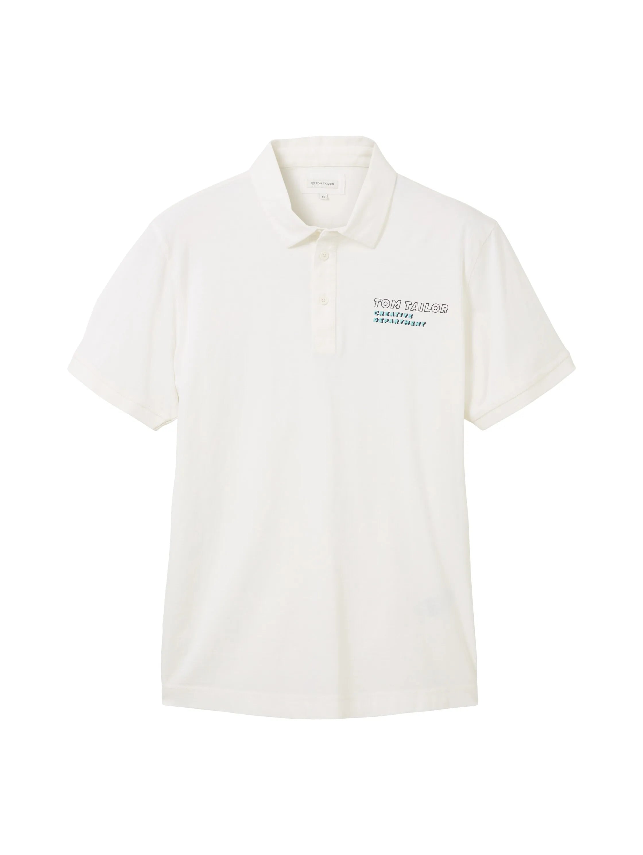 Tom Tailor Off White Men Polo Shirt with a Logo Print SKU: 1036414_10332 Image 07