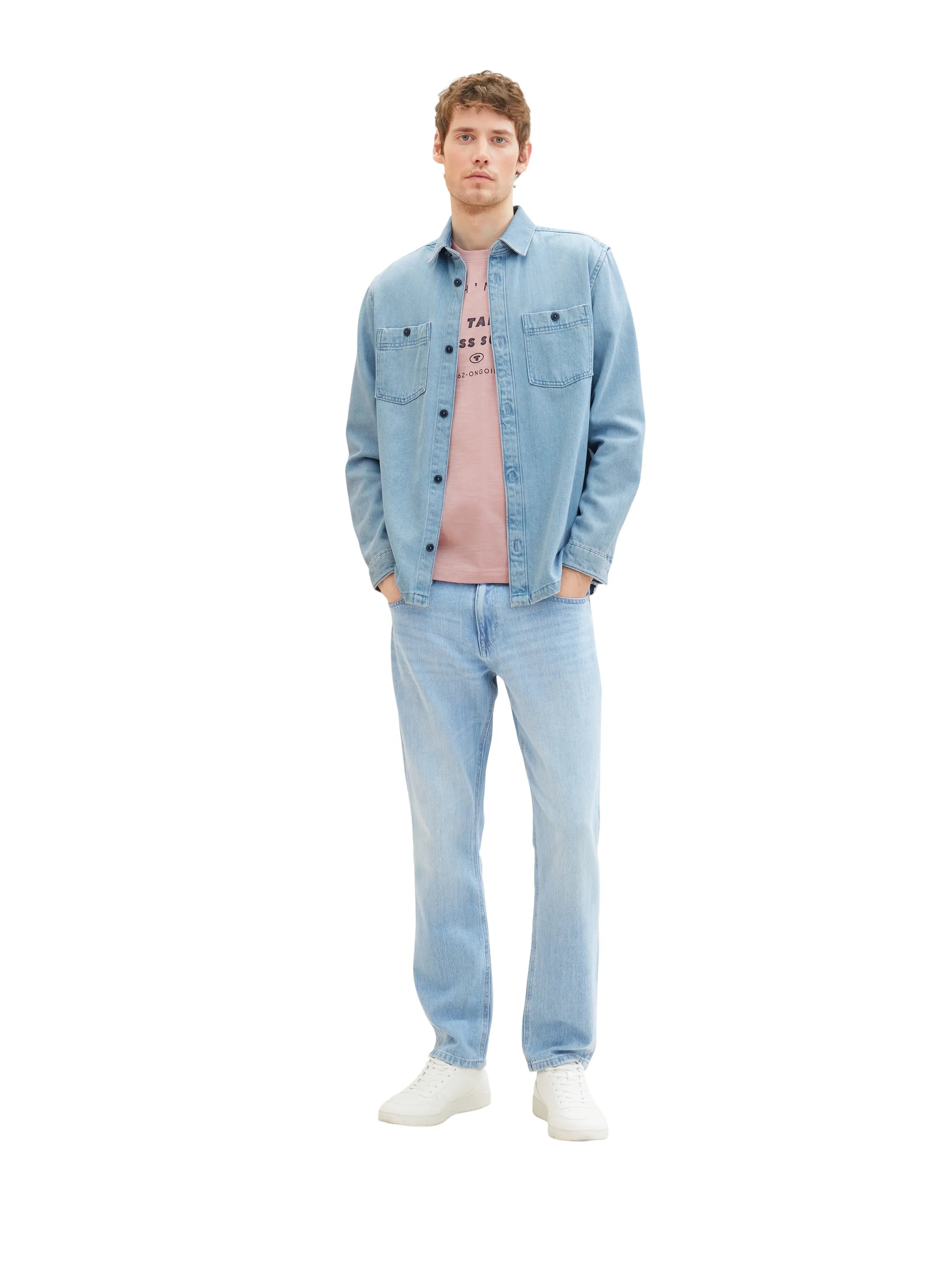 Tom Tailor Pink Streaky Melange Men T-Shirt with a Print SKU: 1036418_32035 Image 05