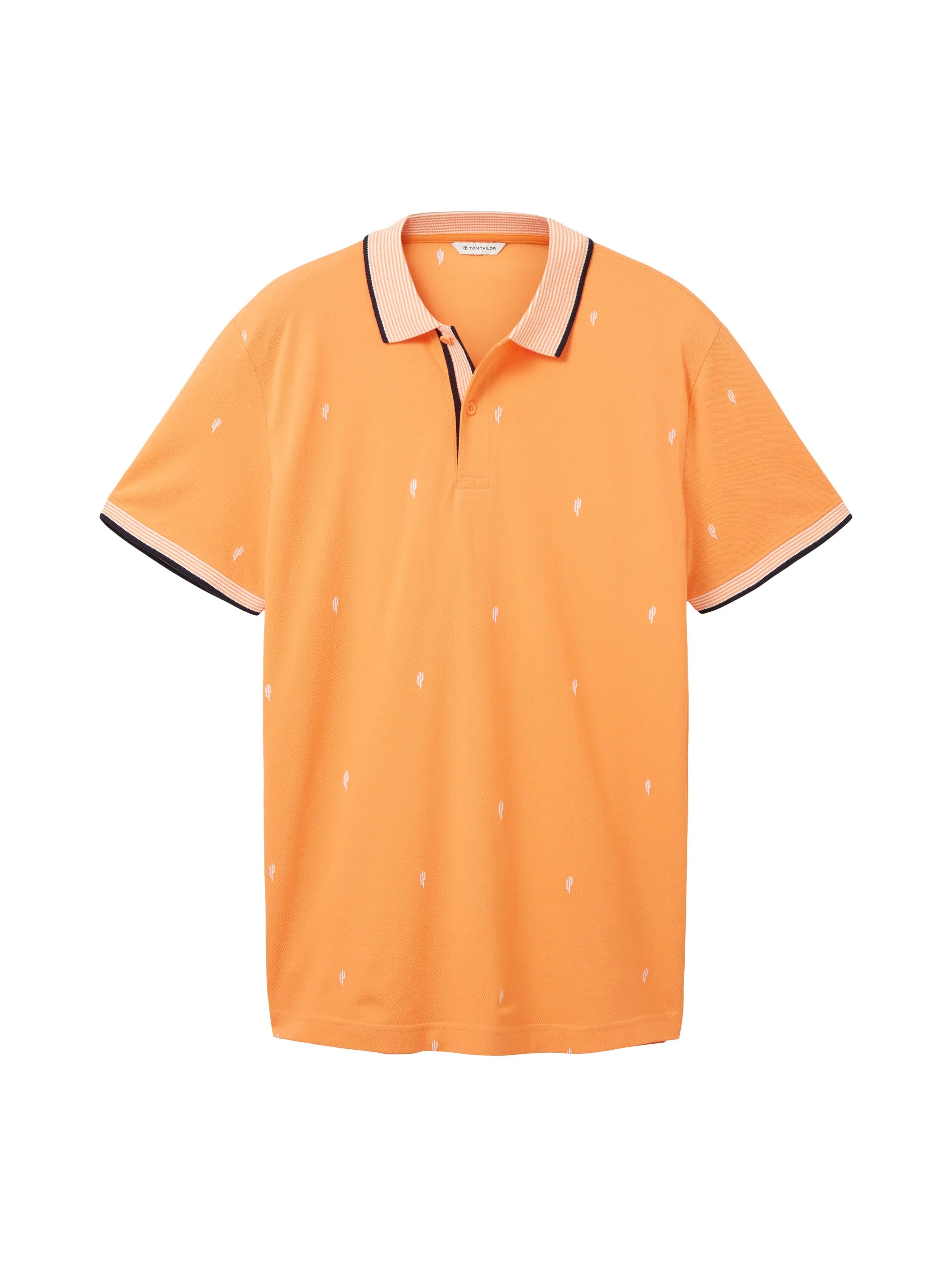 Tom Tailor Orange Tonal Scattered Design Men Regular Fit Short-Sleeved Polo Shirt SKU: 1036439_31967 Image 07