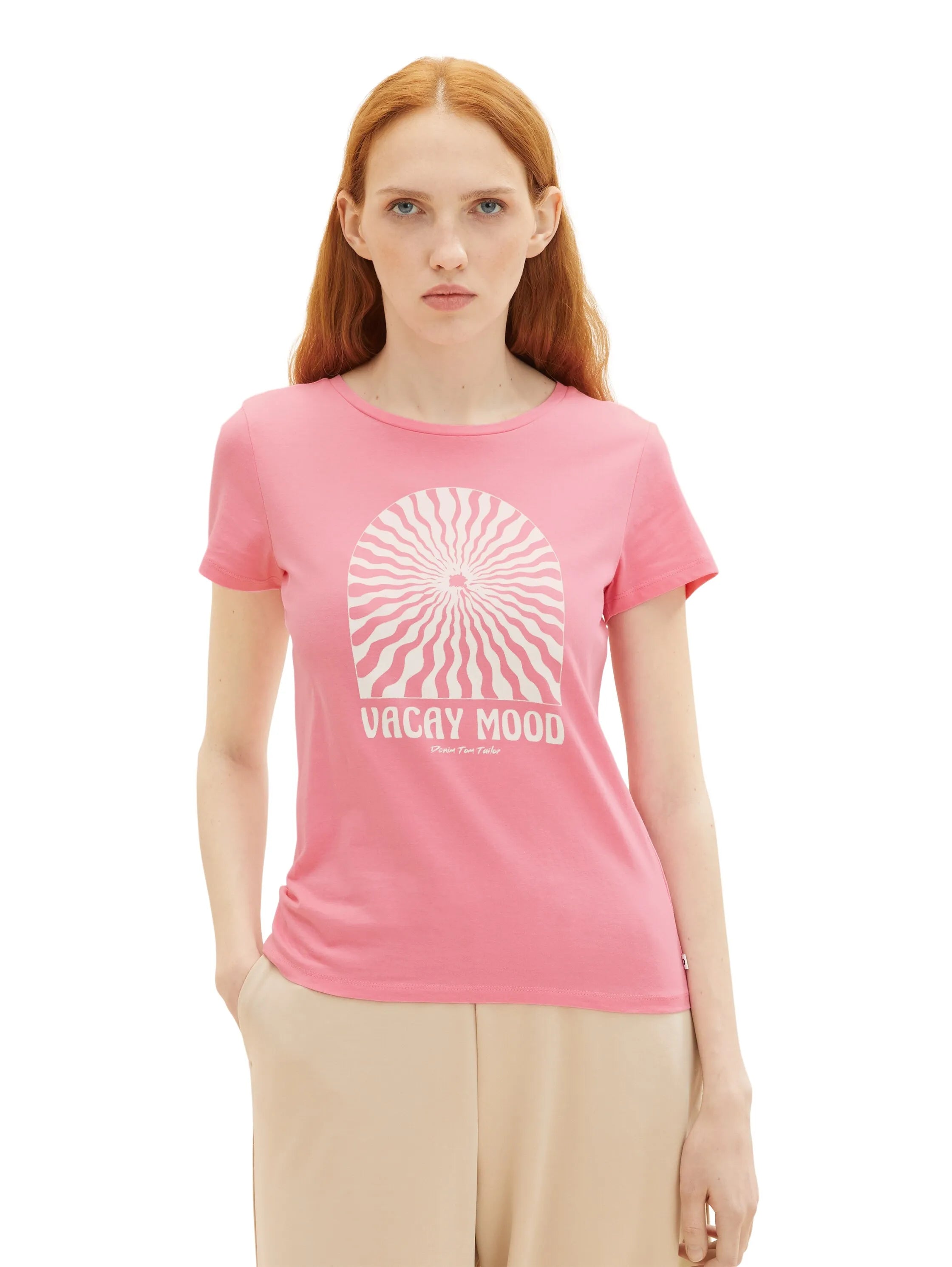 Denim Tom Tailor Fresh Pink Women T-Shirt with a Print SKU: 1036532_31685 Image 05