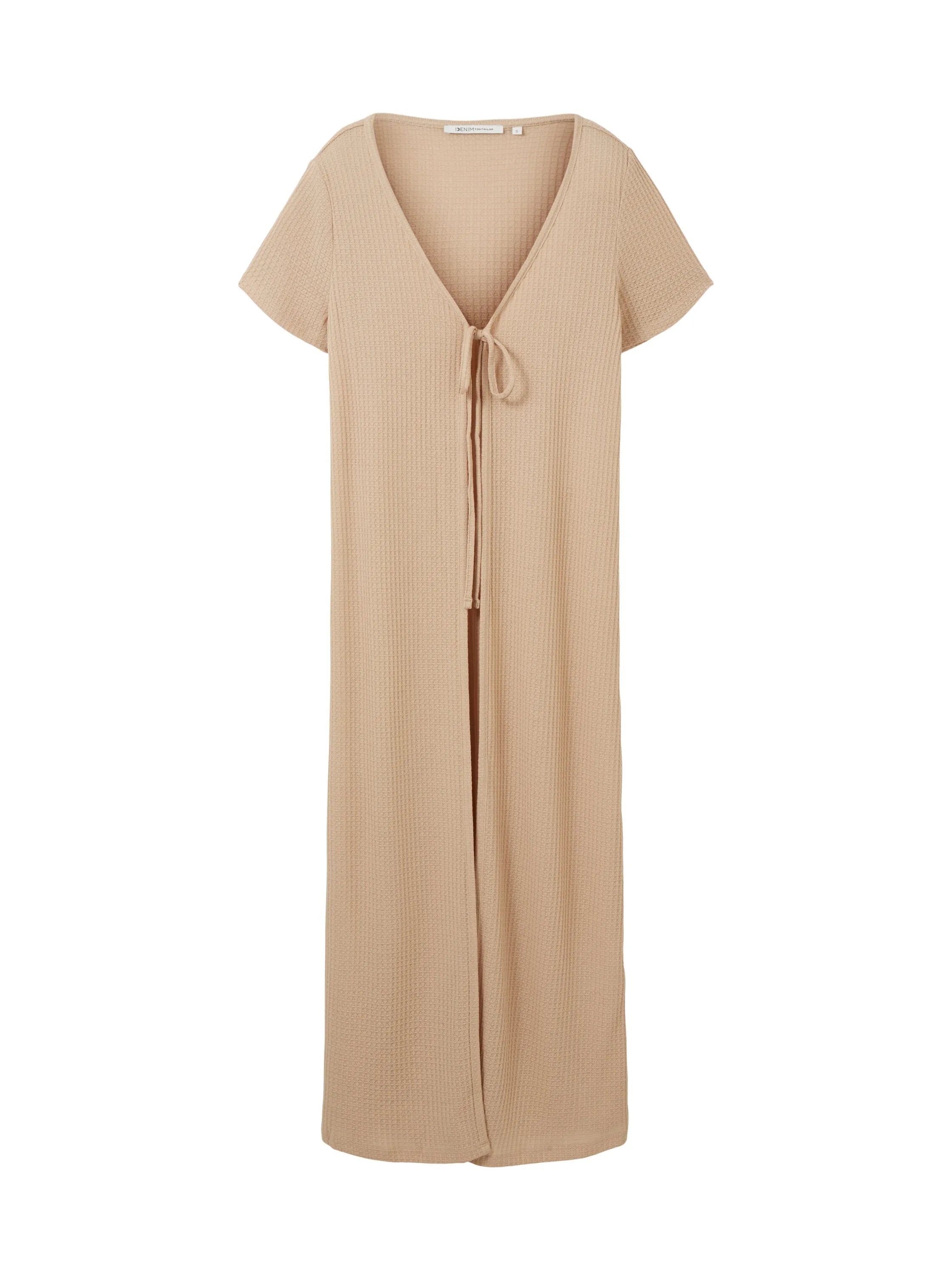 Denim Tom Tailor Dusty Sand Beige Women Long Cardigan with a Waffle Texture SKU: 1036567_31700 Image 07
