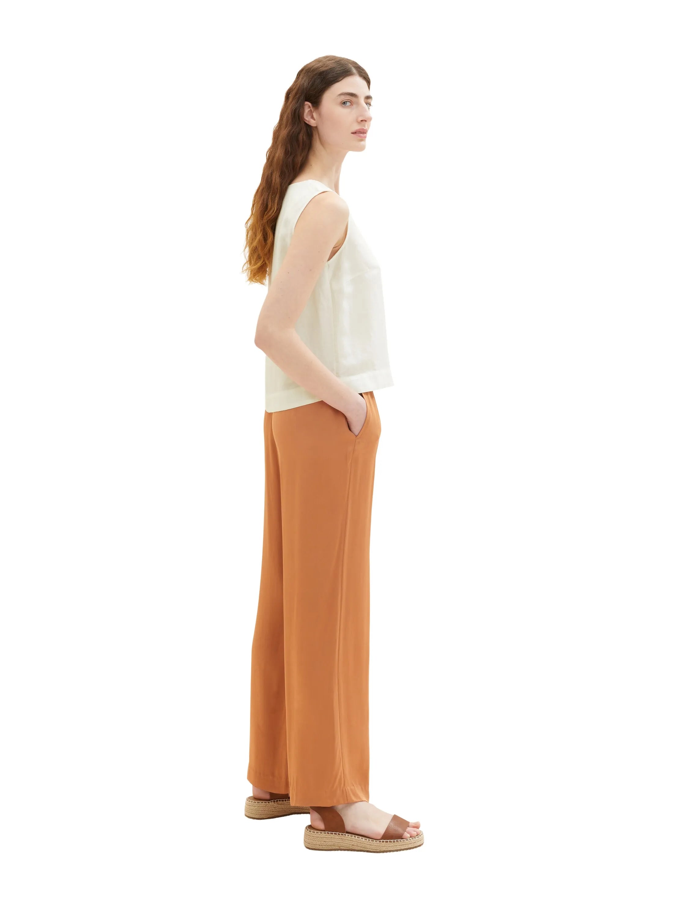 Tom Tailor Terracotta Brown Women Loose-Fit Trousers SKU: 1036686_31650 Image 02