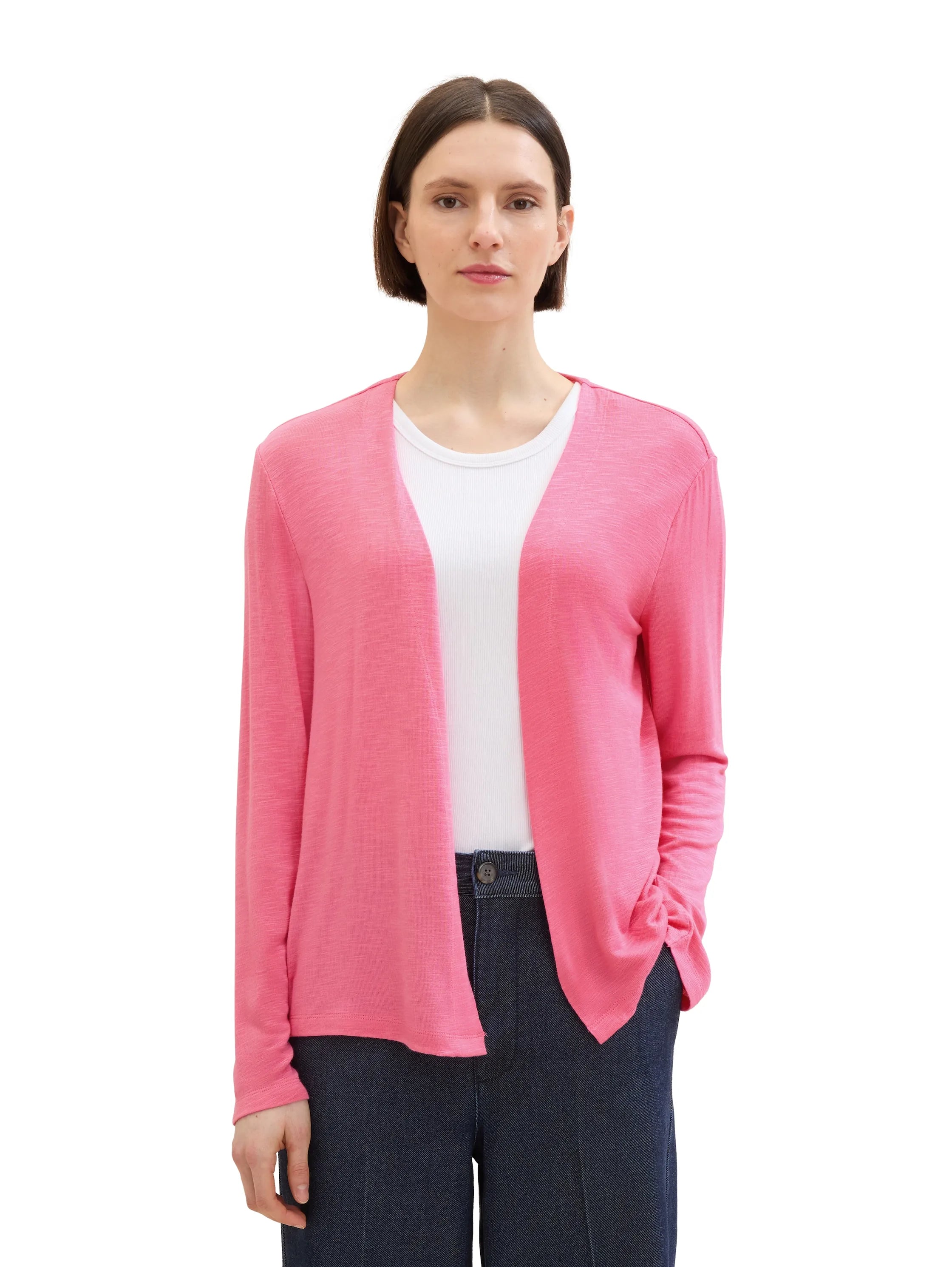Tom Tailor Carmine Pink Women Basic Cardigan SKU: 1036778_15799 Image 01