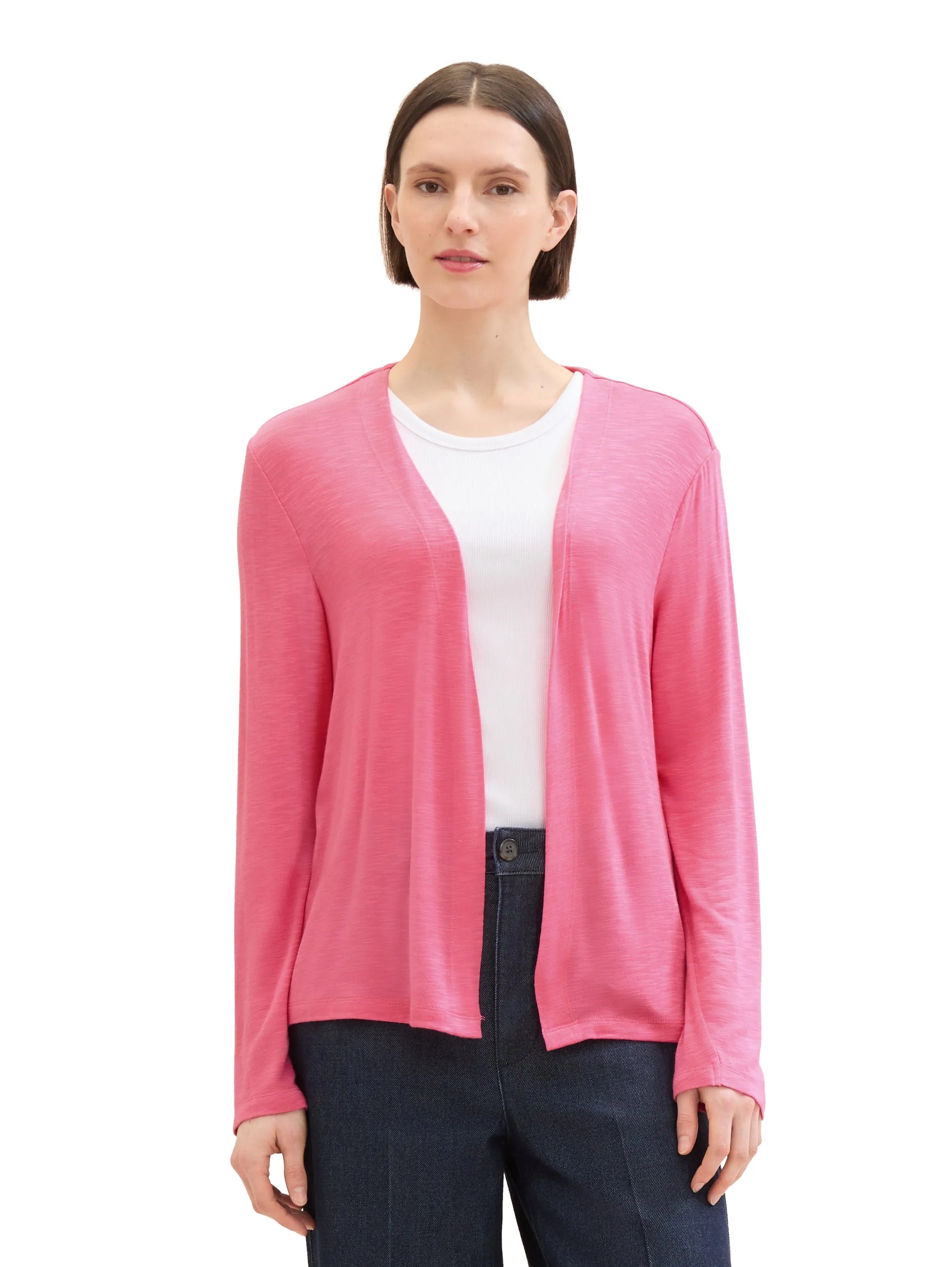 Tom Tailor Carmine Pink Women Basic Cardigan SKU: 1036778_15799 Image 04
