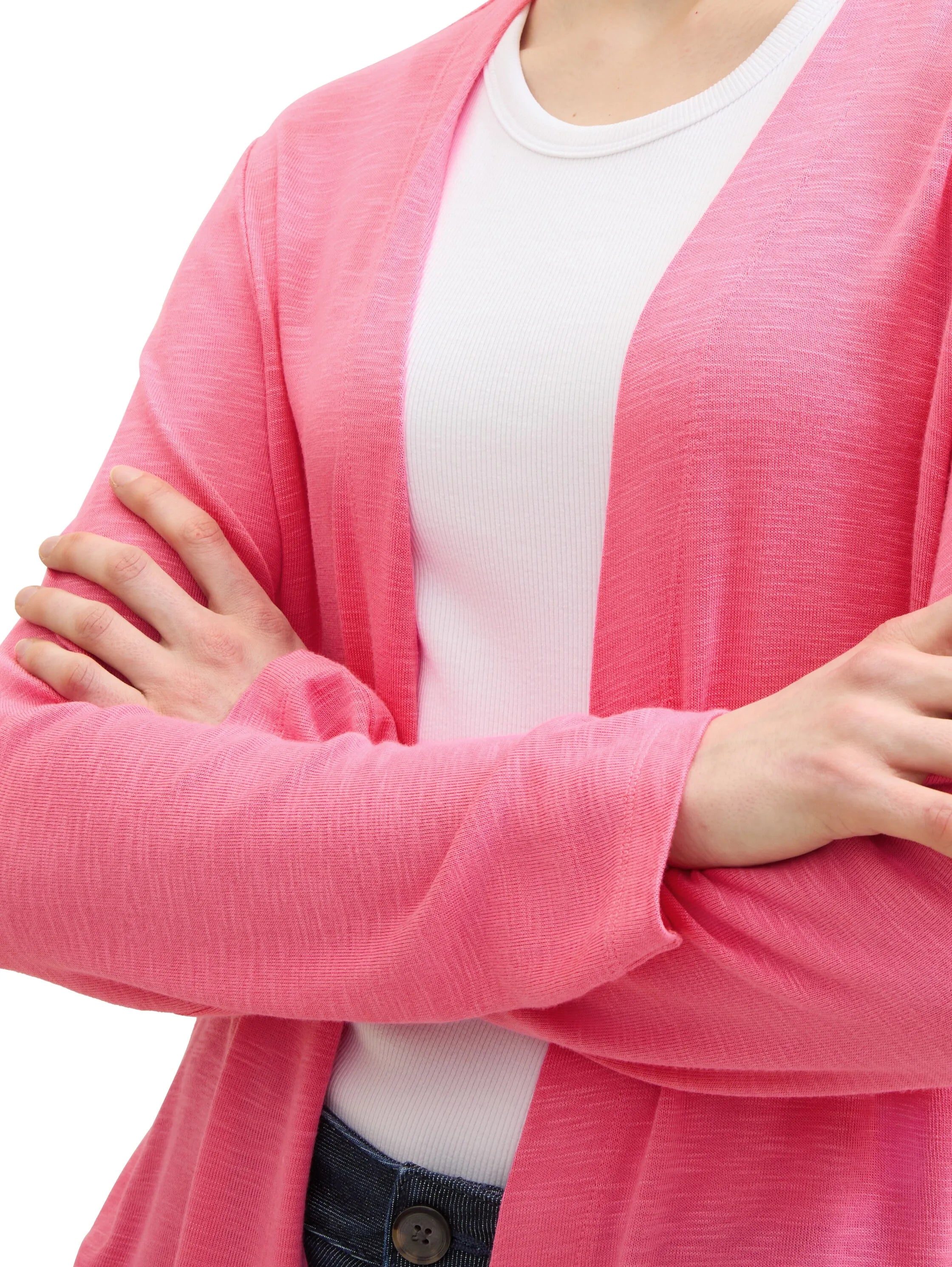 Tom Tailor Carmine Pink Women Basic Cardigan SKU: 1036778_15799 Image 05