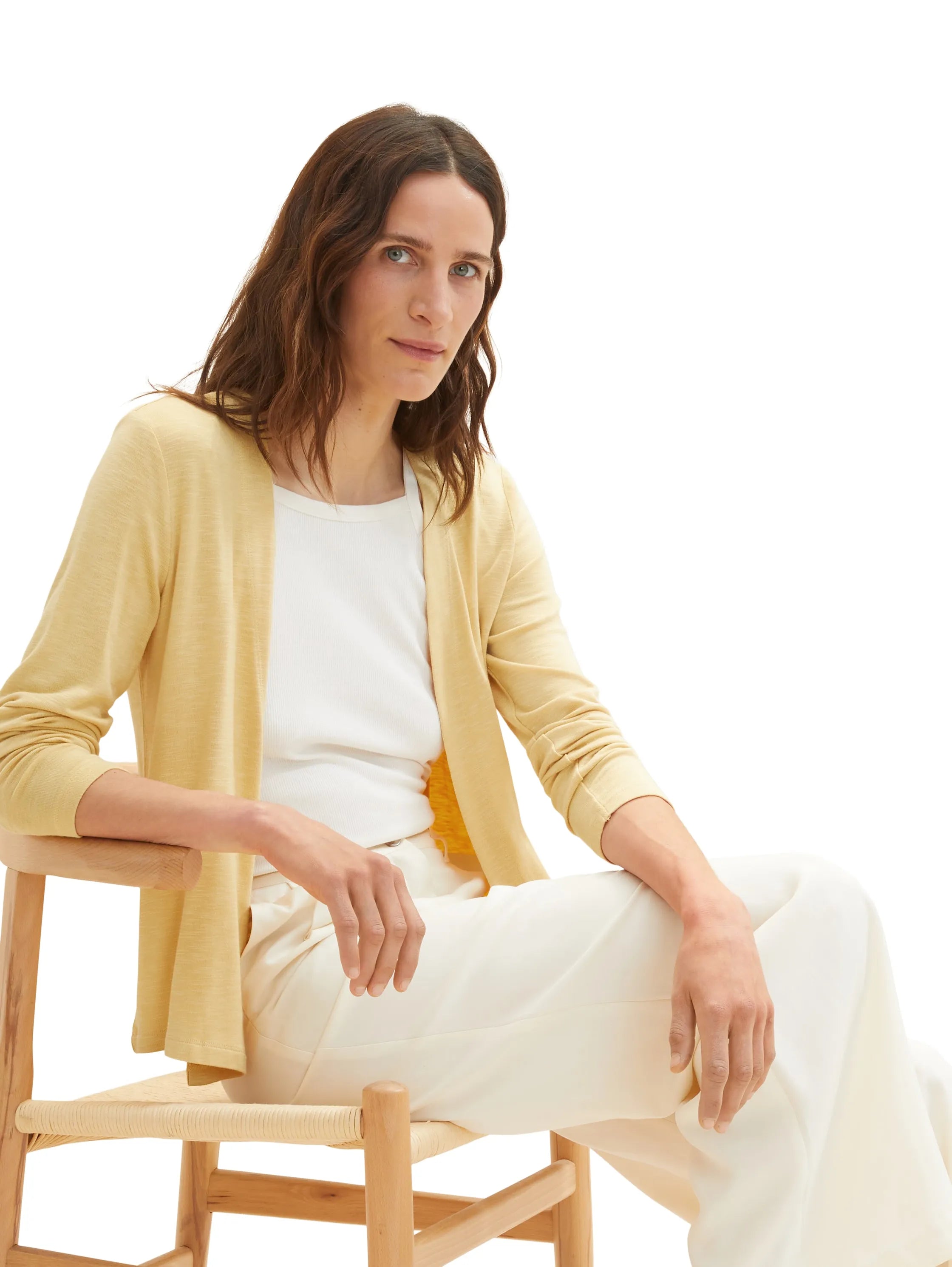 Tom Tailor Fawn Beige Women Basic Cardigan SKU: 1036778_31648 Image 02