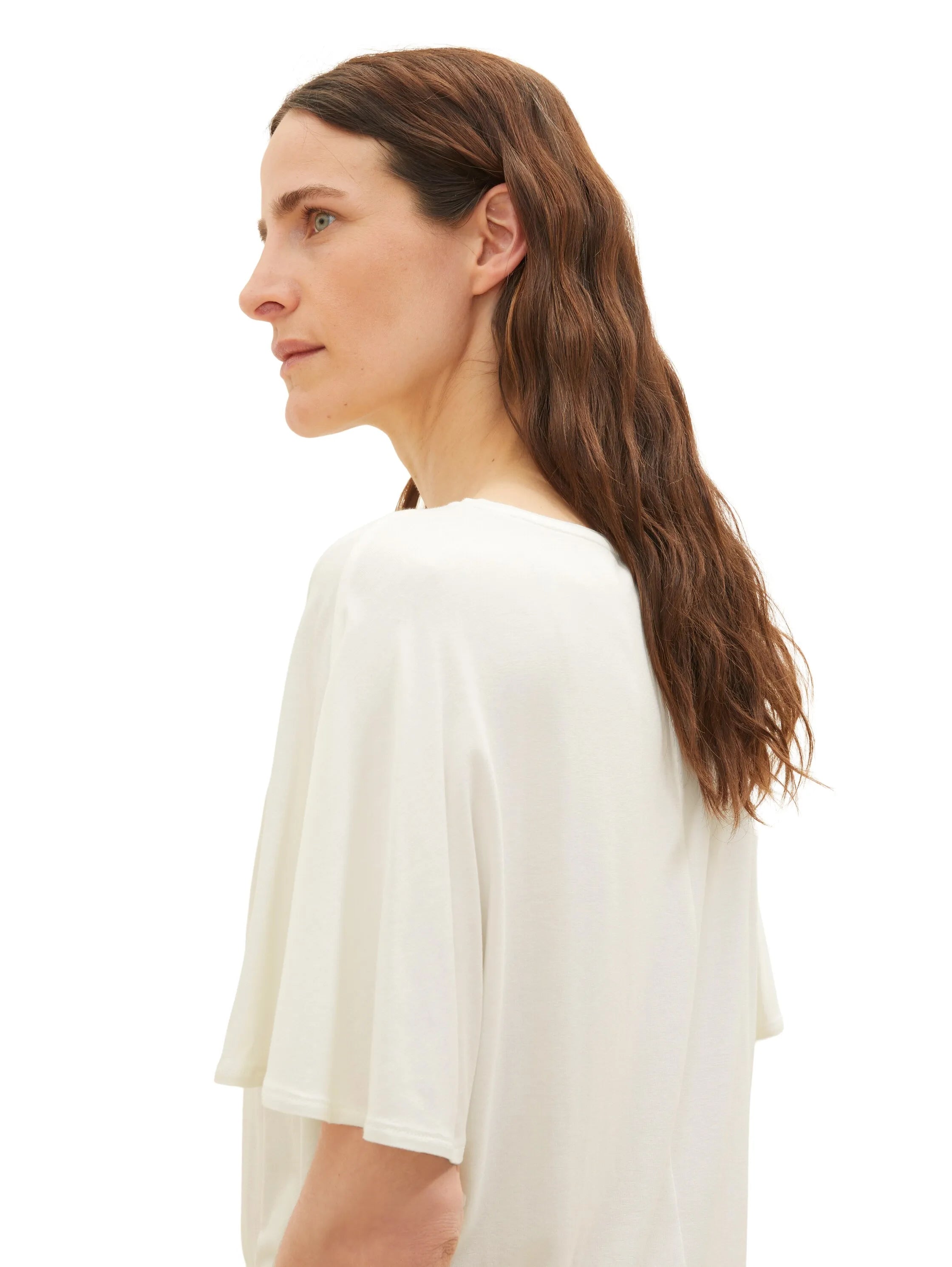 Tom Tailor Whisper White Women T-Shirt with Pleating SKU: 1036791_10315 Image 04