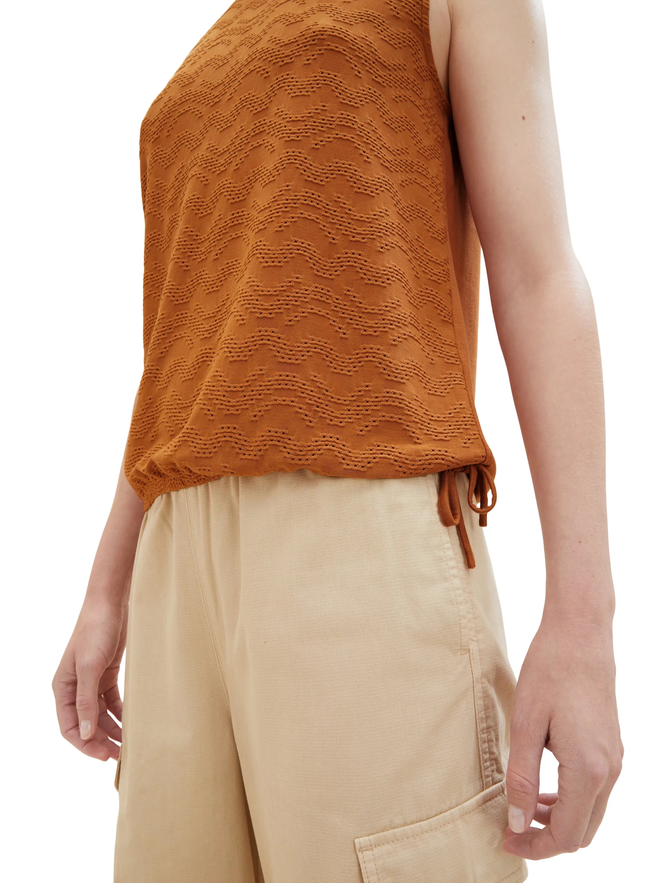 Tom Tailor Terracotta Brown Women Top with Lace Details SKU: 1036793_31650 Image 02