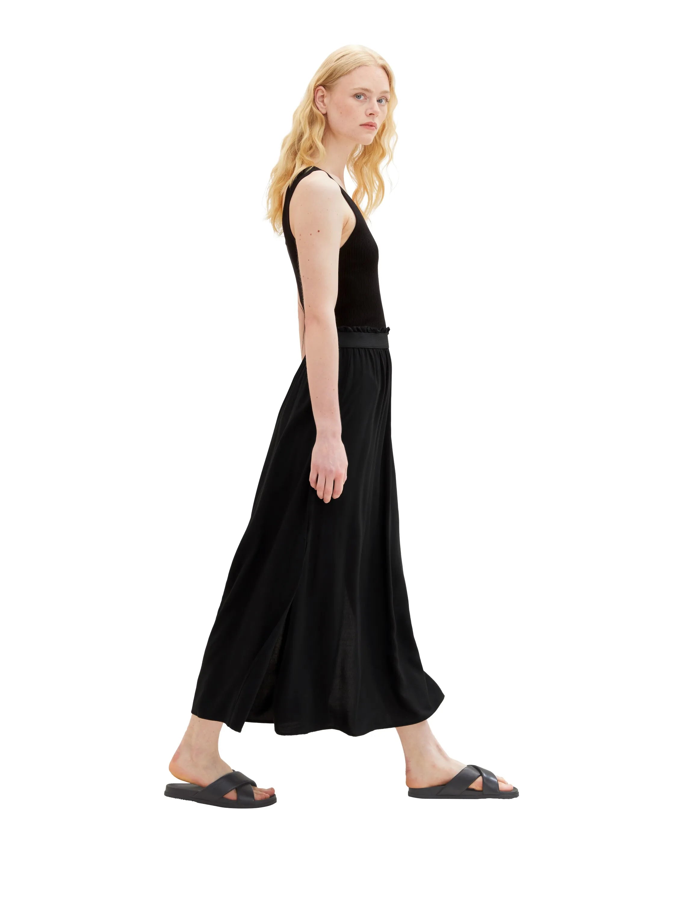 Denim Tom Tailor Deep Black Women Maxi Skirt with a Side Slit SKU: 1036830_14482 Image 03