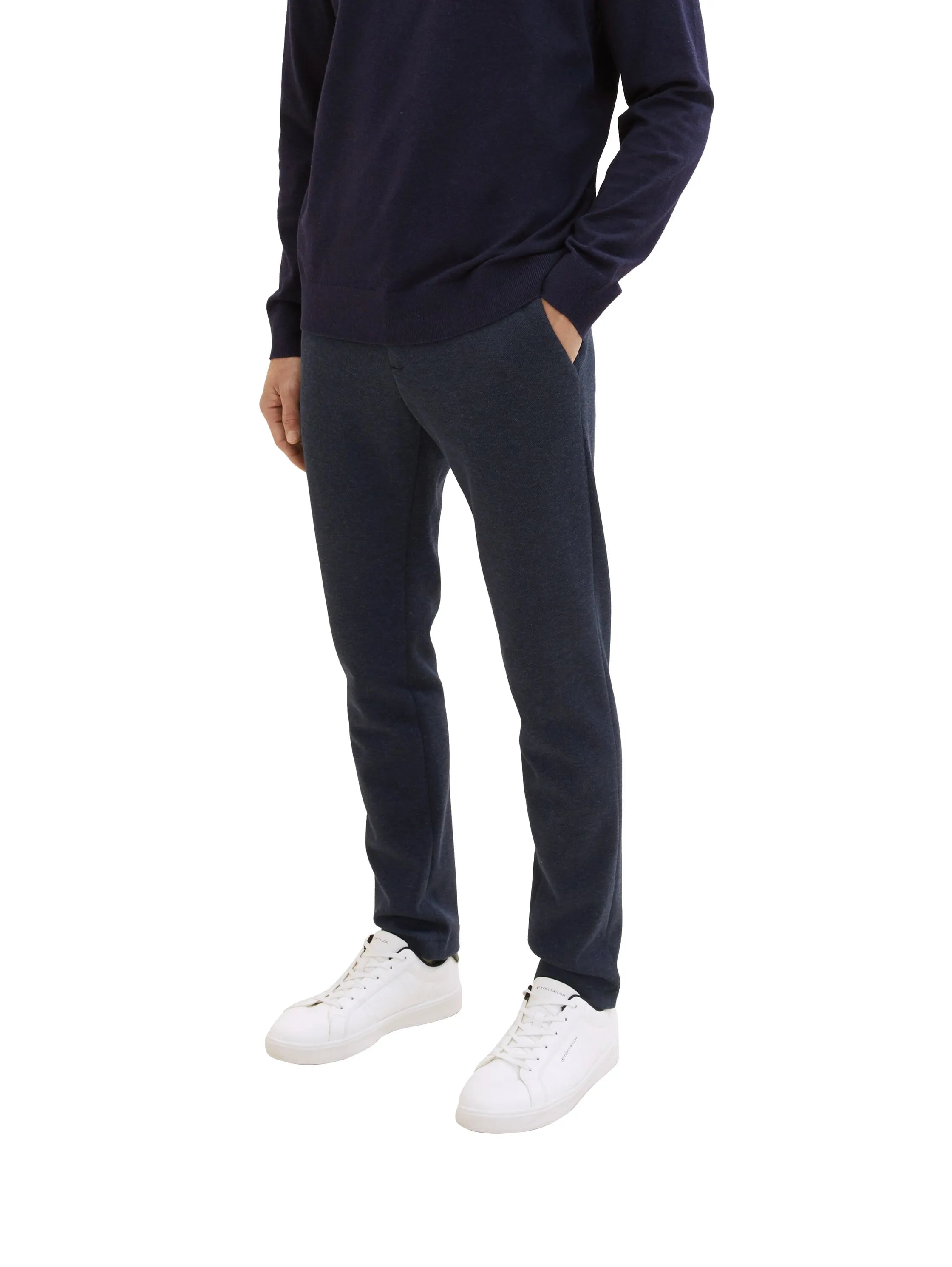Tom Tailor Blue Classic Melange Men Travis Slim Chinos SKU: 1037546_32850 Image 01